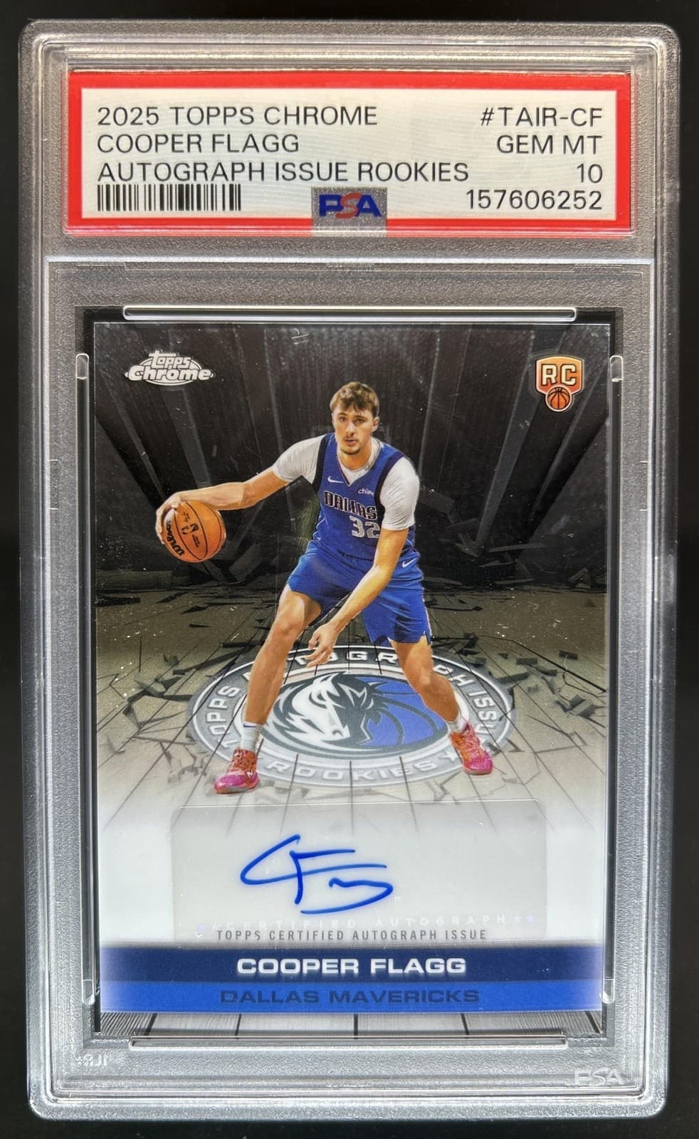 2025-26 Topps Chrome Cooper Flagg Auto Rookies RC #TAIR-CF Mavericks PSA 10