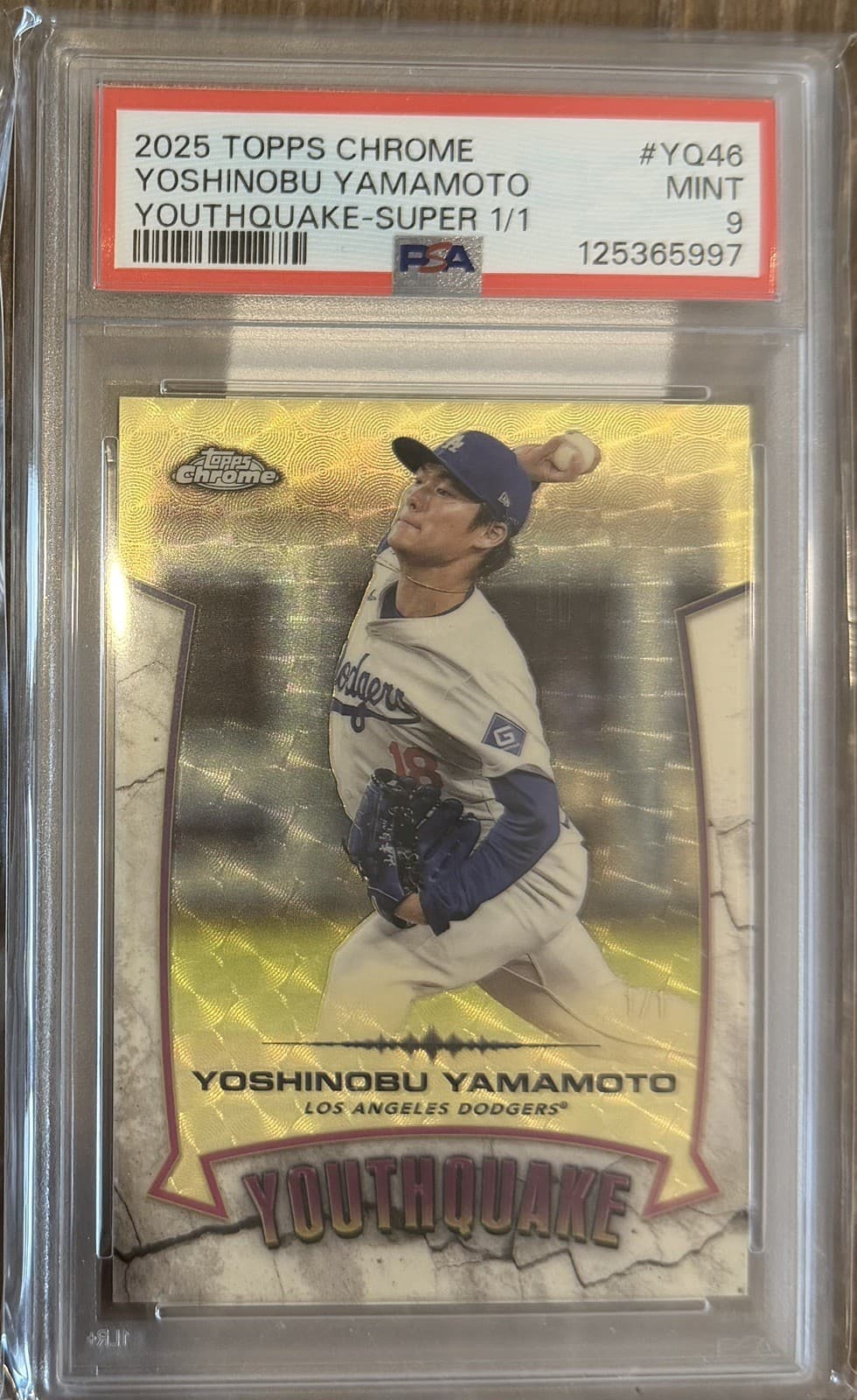 2025 Topps Chrome - Yoshinobu Yamamoto Youthquake Superfractor 1/1 PSA9 