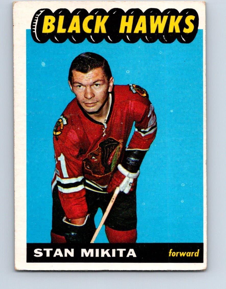 VINTAGE HOCKEY CARD 1965 topps CHICAGO BLACK HAWKS  STAN MIKITA NO66
