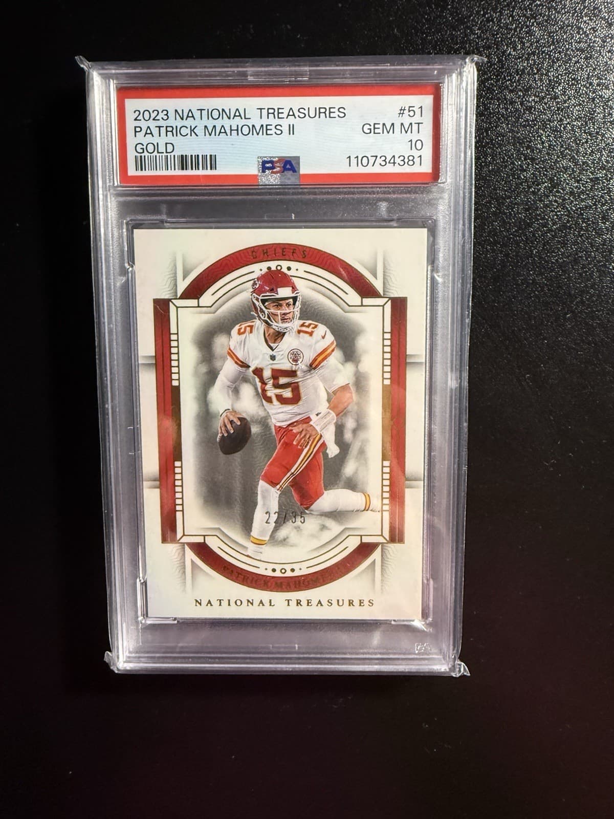 2023 Panini National Treasures Patrick Mahomes Ii Gold /35 #51 Psa 10