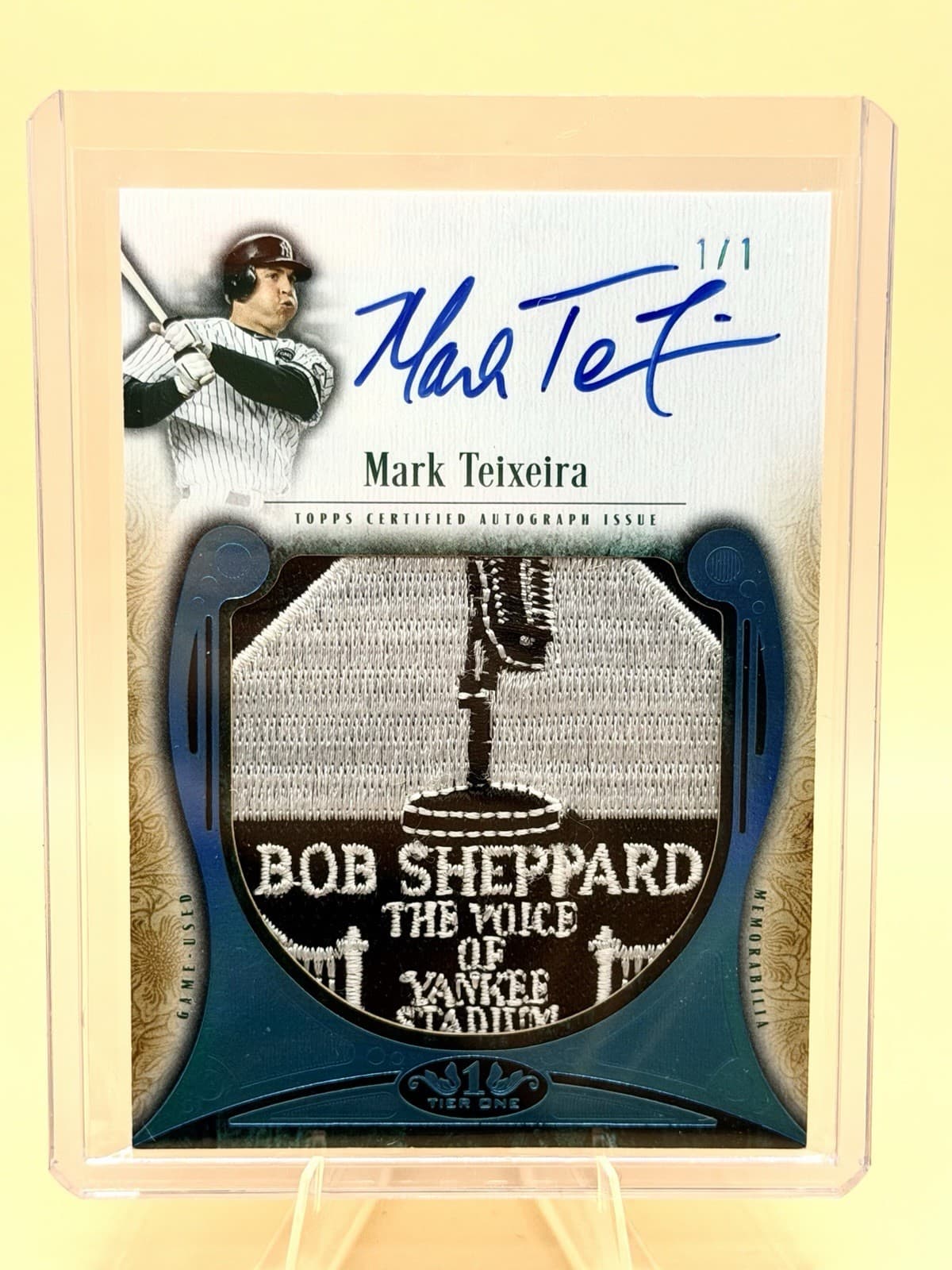 2026 Tier One Auto Prodigious Patches Mark Teixeira 1/1🔥 Yankees Bob Sheppard