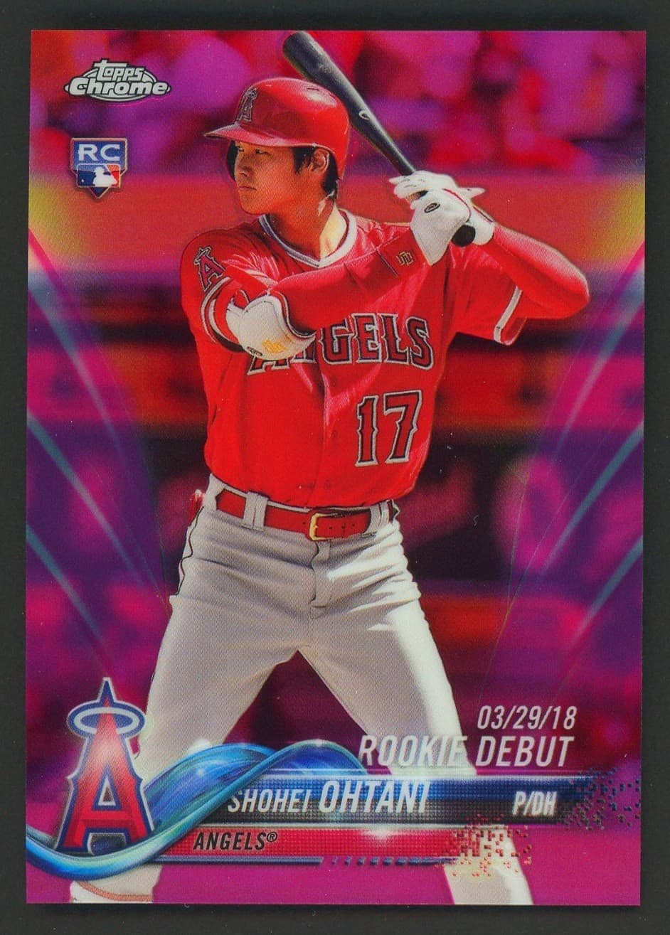 2018 Topps Chrome Update Pink Refractor Shohei Ohtani Batting Angels RC Rookie