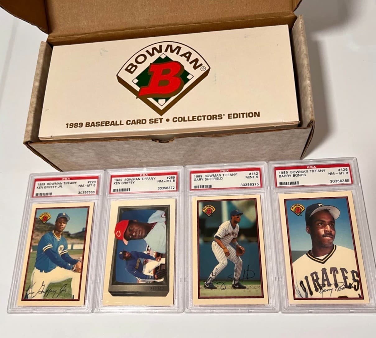 1989 Bowman TIFFANY Baseball Card Complete Set. Ken Griffey Jr. RC PSA 8 Rookie