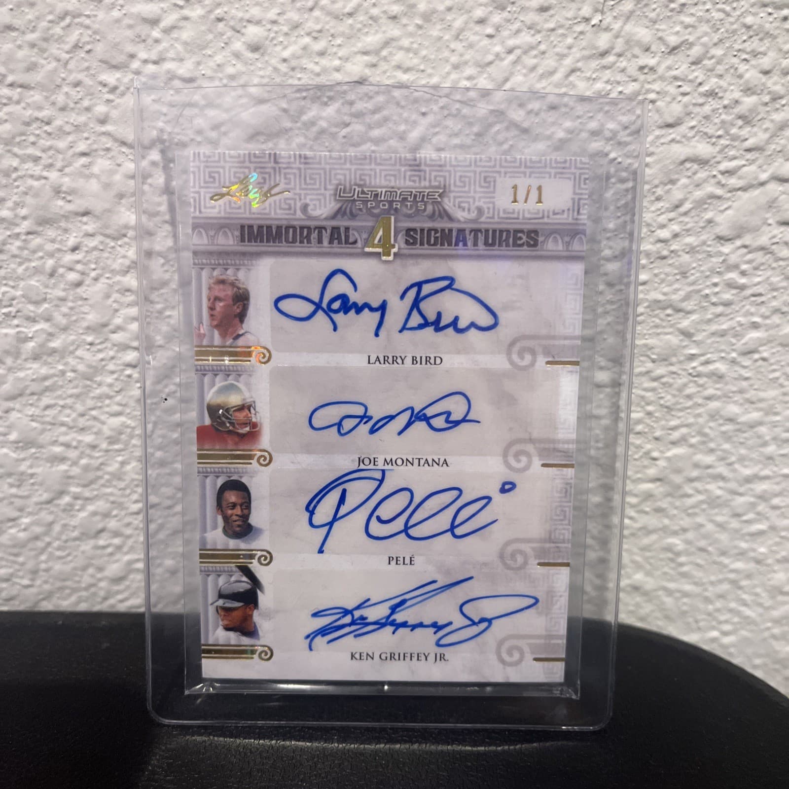 Pele Bird Montana Griffey Jr Quad Auto 1/1 🔥 GRAIL Immortal 2021 Leaf