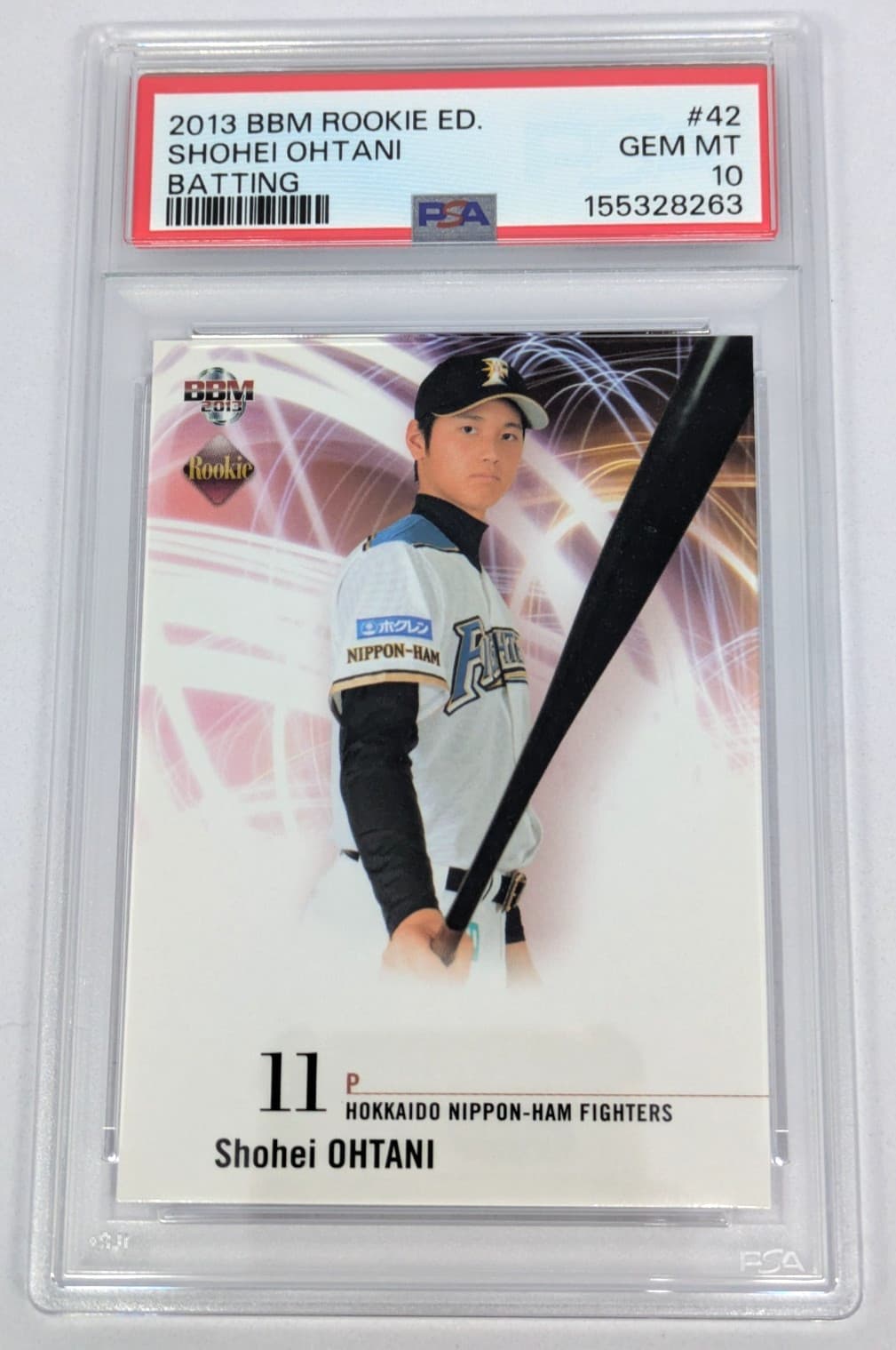 2013 BBM Rookie Edition Batting SHOHEI OHTANI Rookie PSA 10 #42 GEM MINT Japan