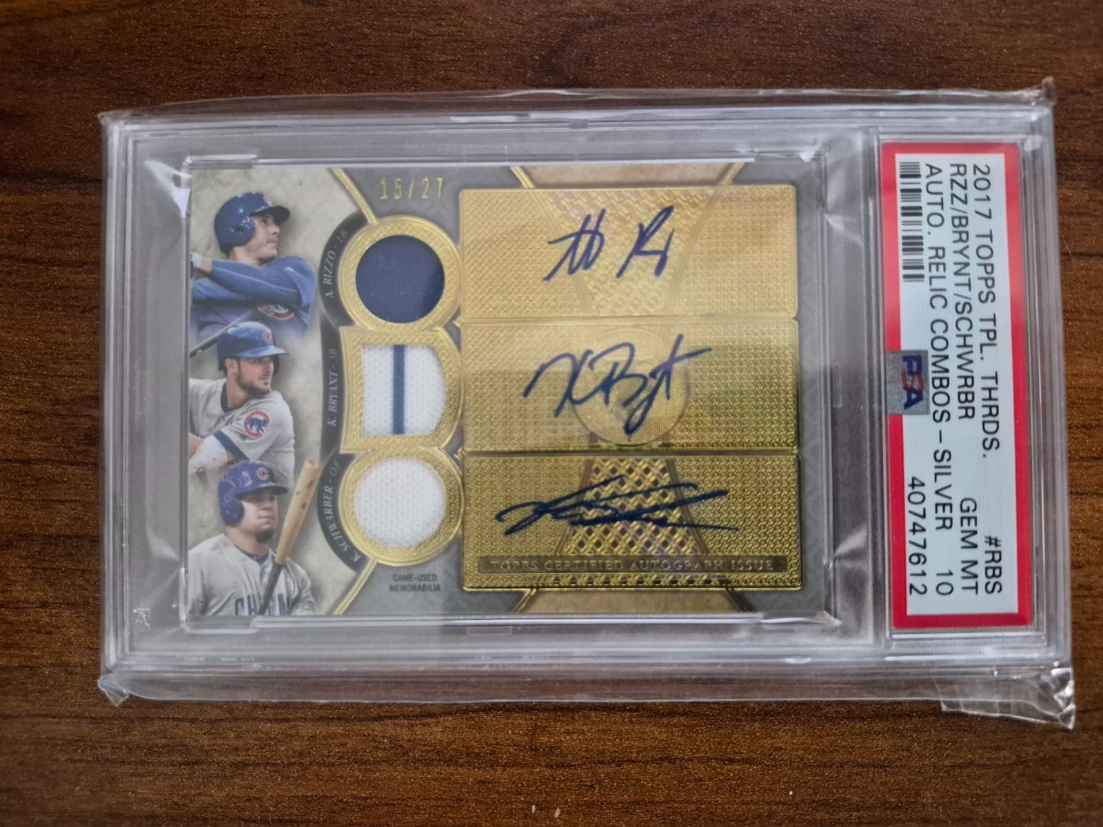 2017 Topps Triple Threads Rizzo/ Bryant/Schwarber Auto