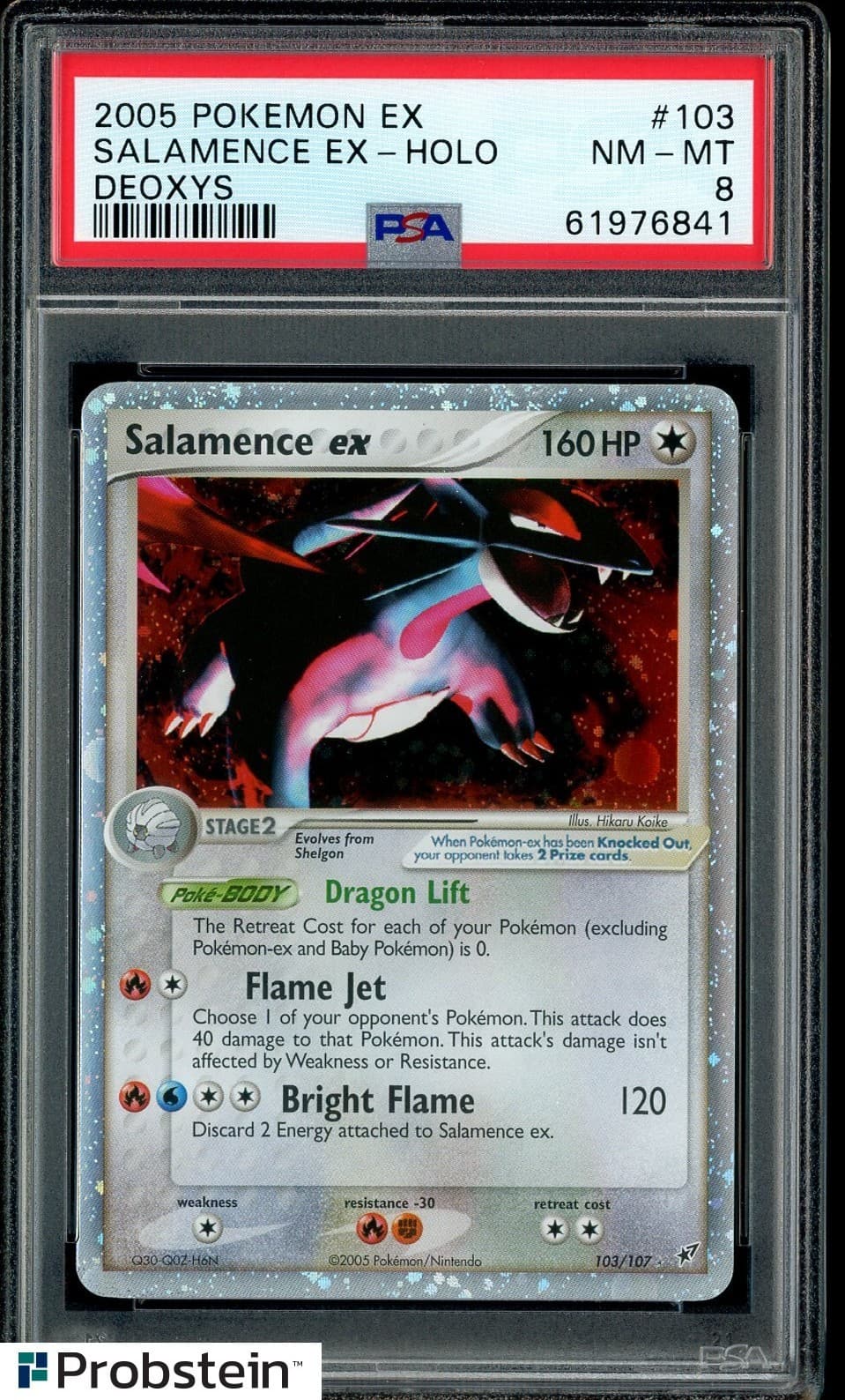 2005 Pokemon Ex Deoxys #103 Salamence Ex Holo Psa 8 Nm-Mt