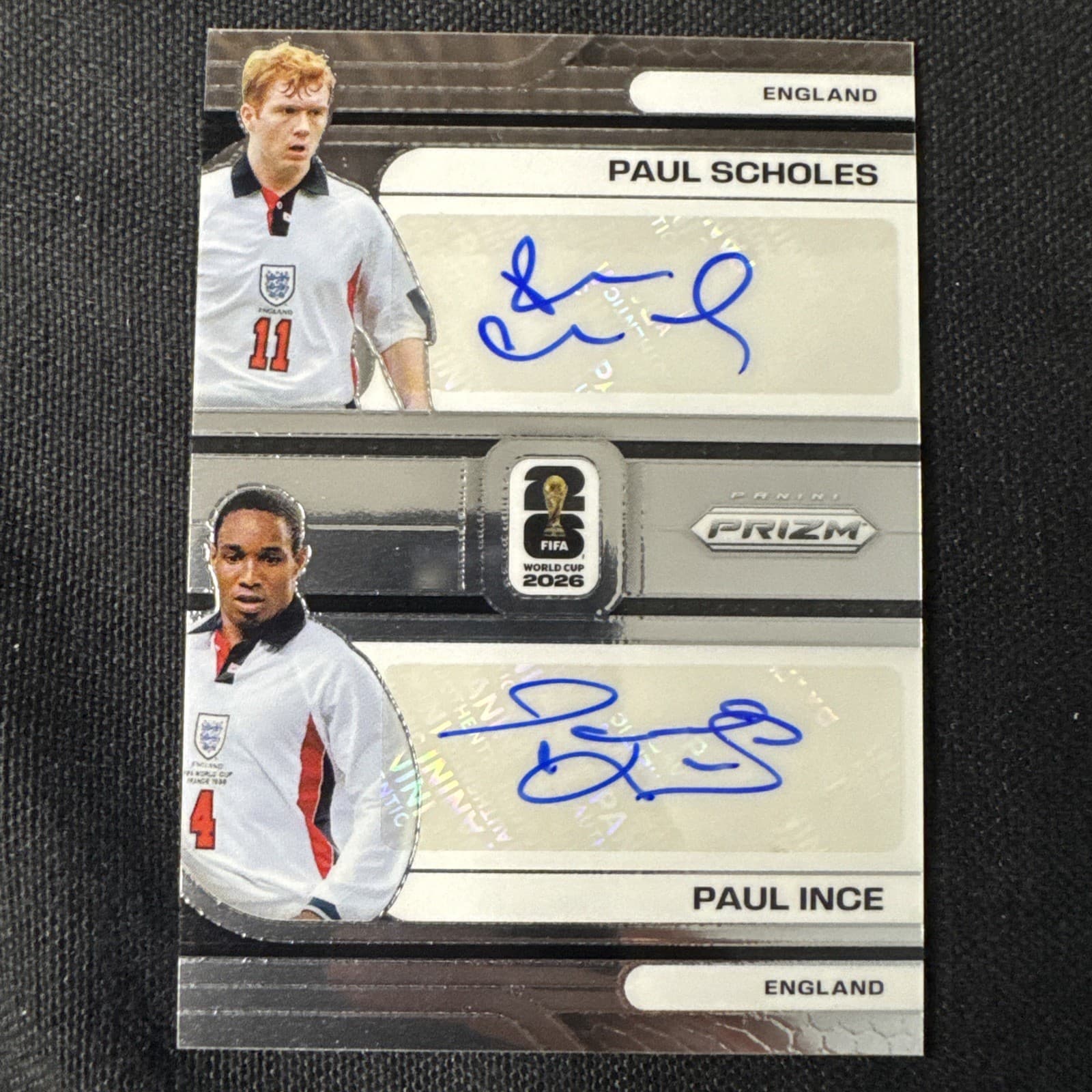 PAUL SCHOLES & PAUL INCE DUAL AUTO PRIZM FIFA WORLD CUP 2026 ENGLAND