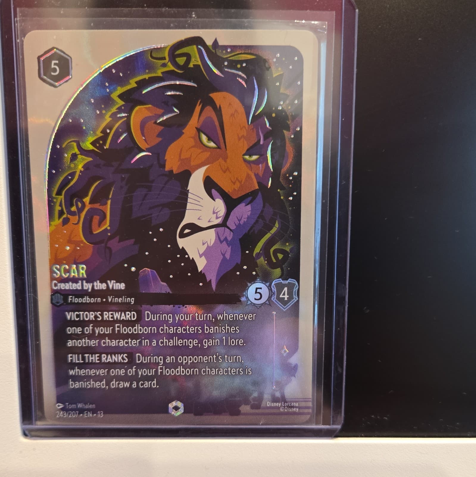 Disney Lorcana TCG Scar Created by the Vine Floodborn Enchanted Foil 243/207