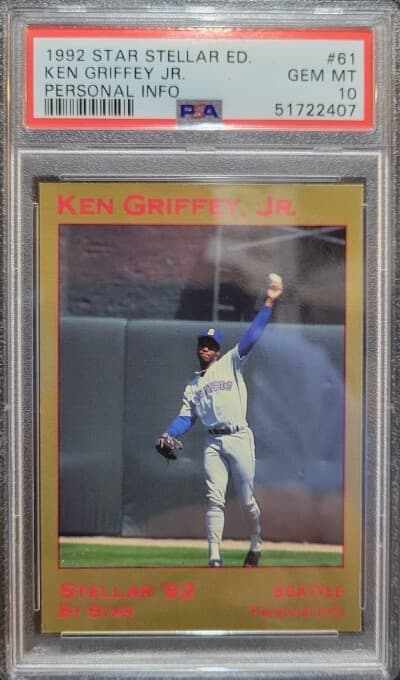 1992 Star Stellar #61 Ken Griffey Jr PSA 10 - Registry Set Break! Pop 1 of 1