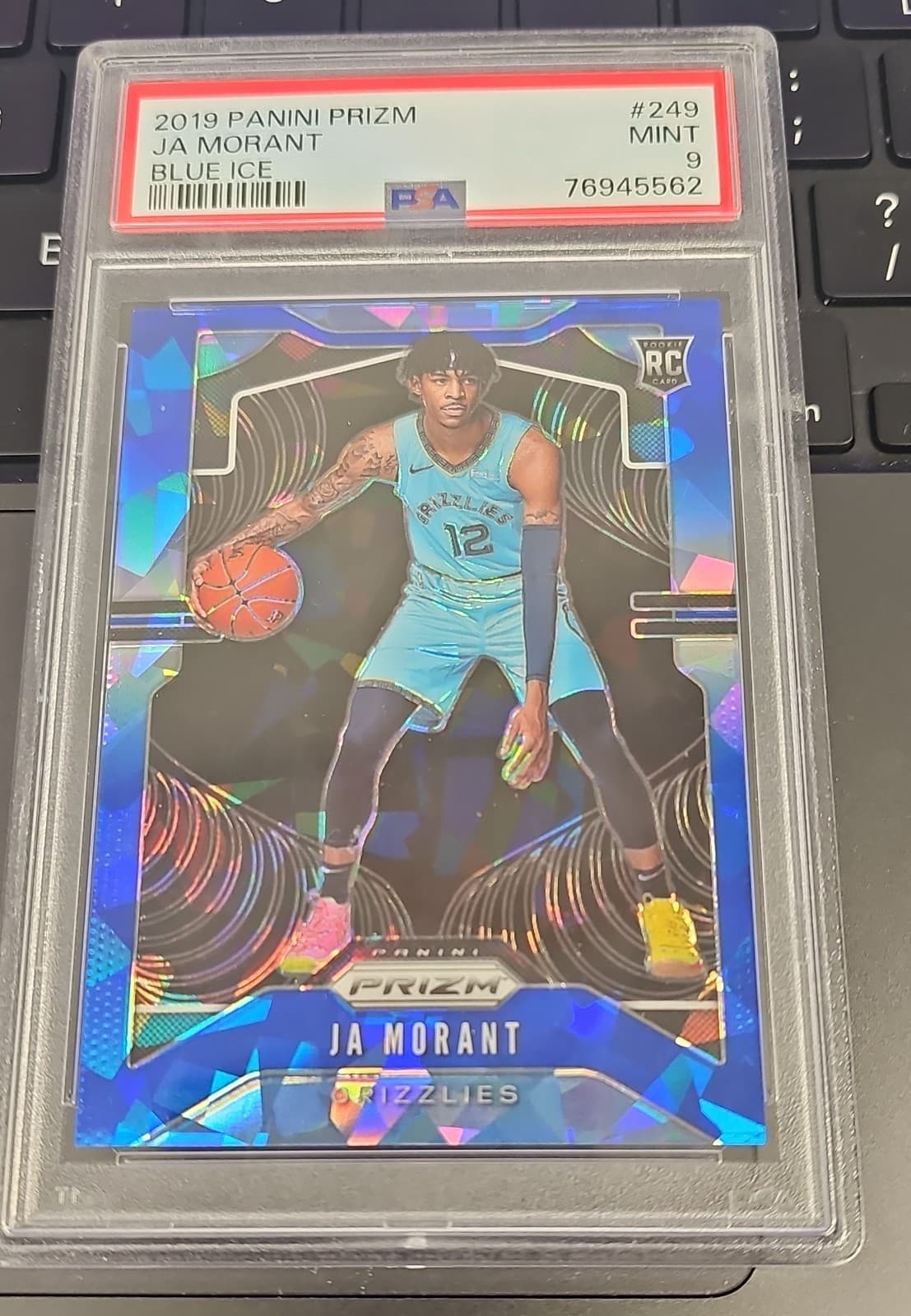 2019-20 Panini Prizm - Rookie Ja Morant #249 Blue Ice Prizm /99 (RC) PSA 9