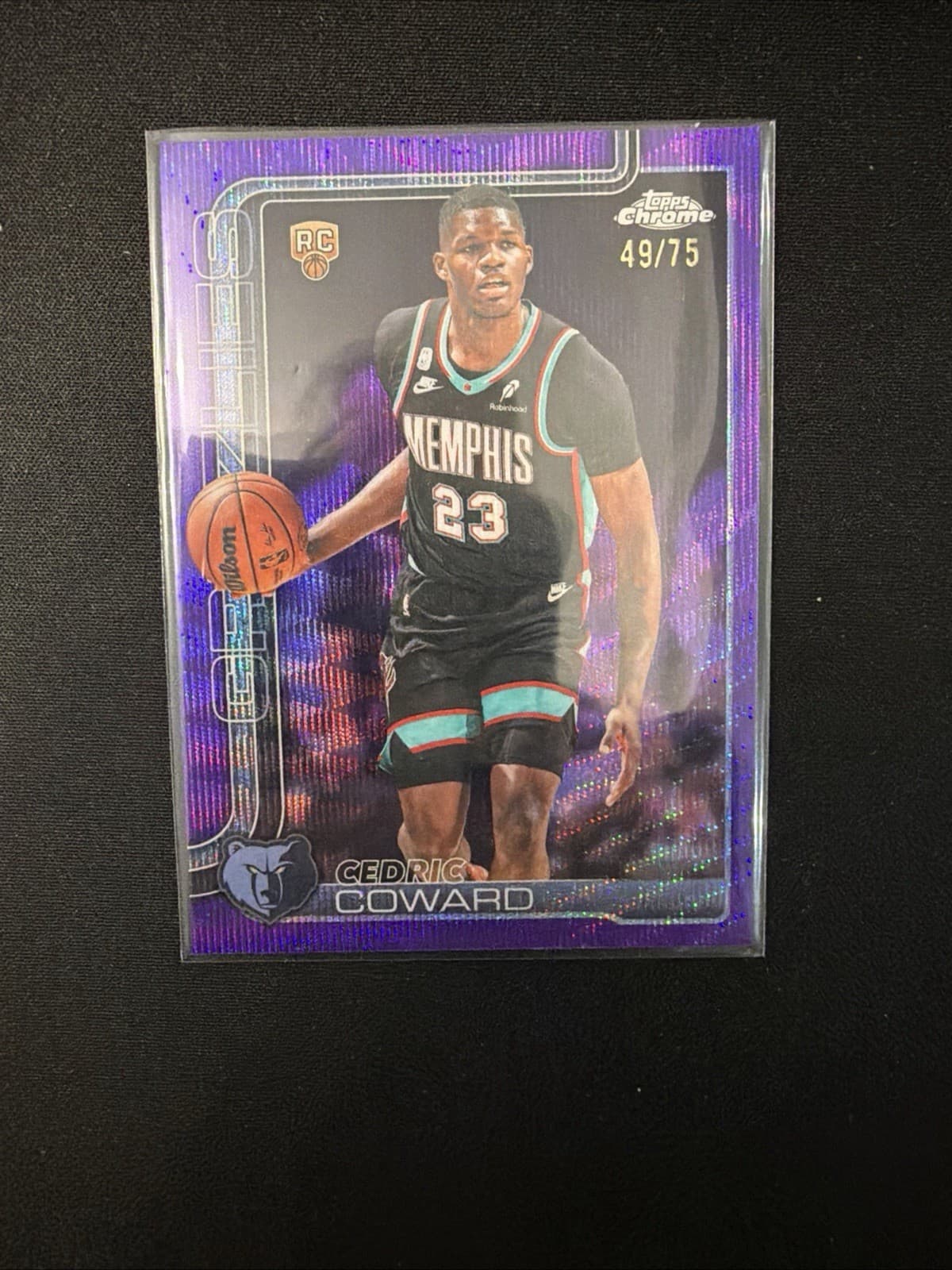 2026 Topps Chrome Update NBA #161 Cedric Coward Purple Basketball Refractor /75