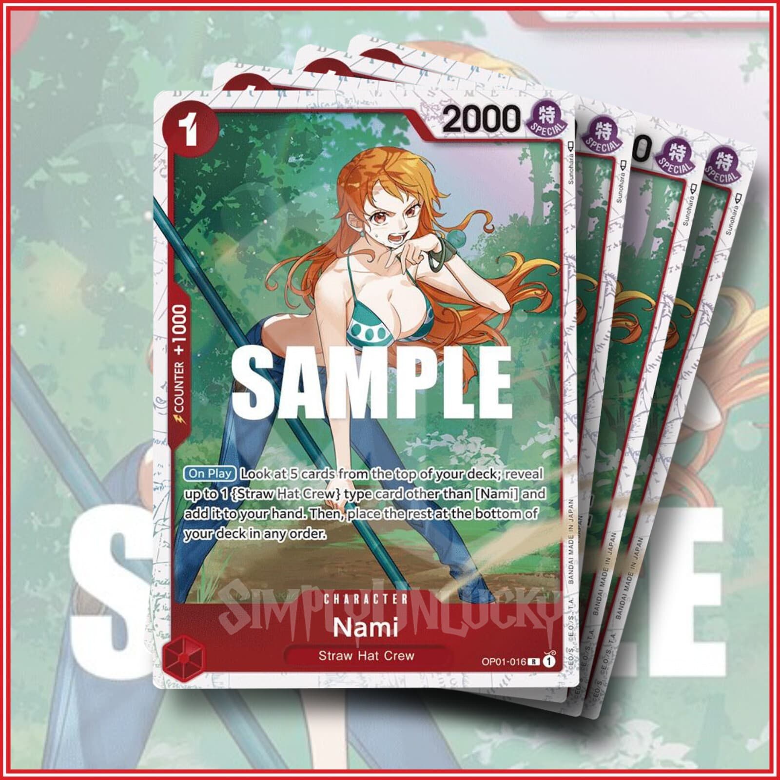 One Piece Card Game Nami OP01-016 x4 Rare Ultra Deck Three Captains