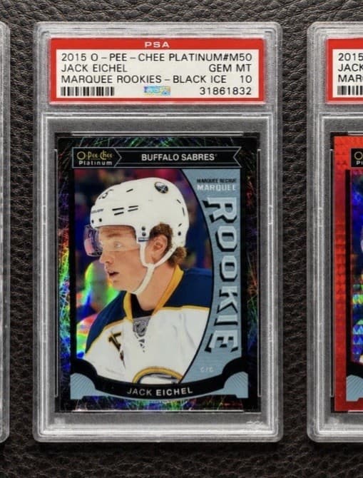 2015-16 O-Pee-Chee Platinum - Marquee Rookies Jack Eichel #M50 Black Ice /99  RC