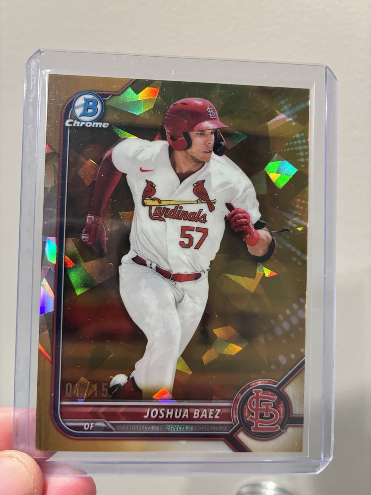 Topps 2022 Bowman Chrome Draft Sapphire Joshua Baez BDC-76 Gold /15 Cardinals