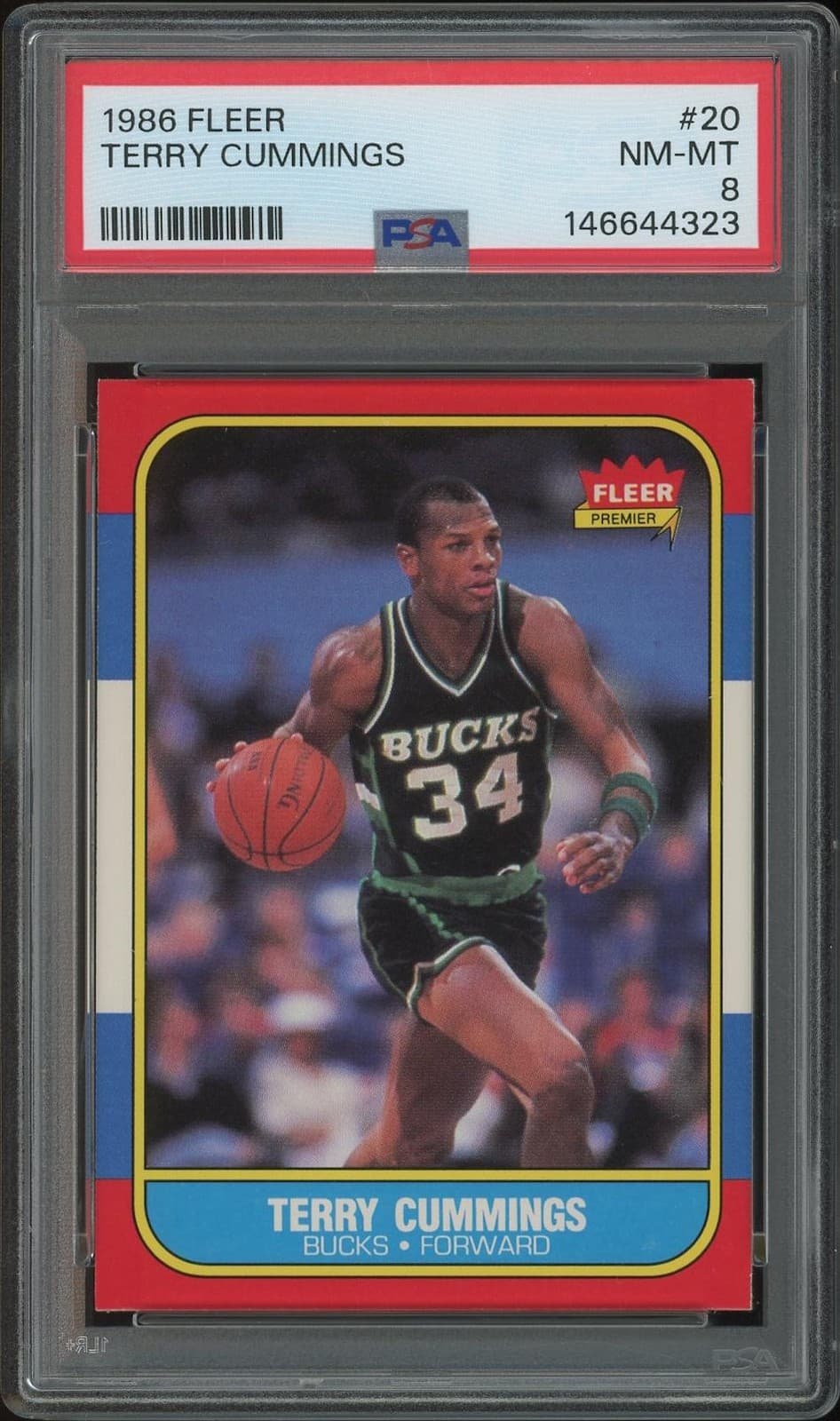 1986/87 Fleer Basketball #20 Terry Cummings Rookie PSA 8 (NM-MT)