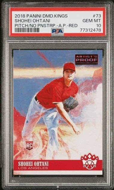 Shohei Ohtani 2018 Diamond Kings #73 Artist Proof RED SSP Rookie PSA 10 Low pop!