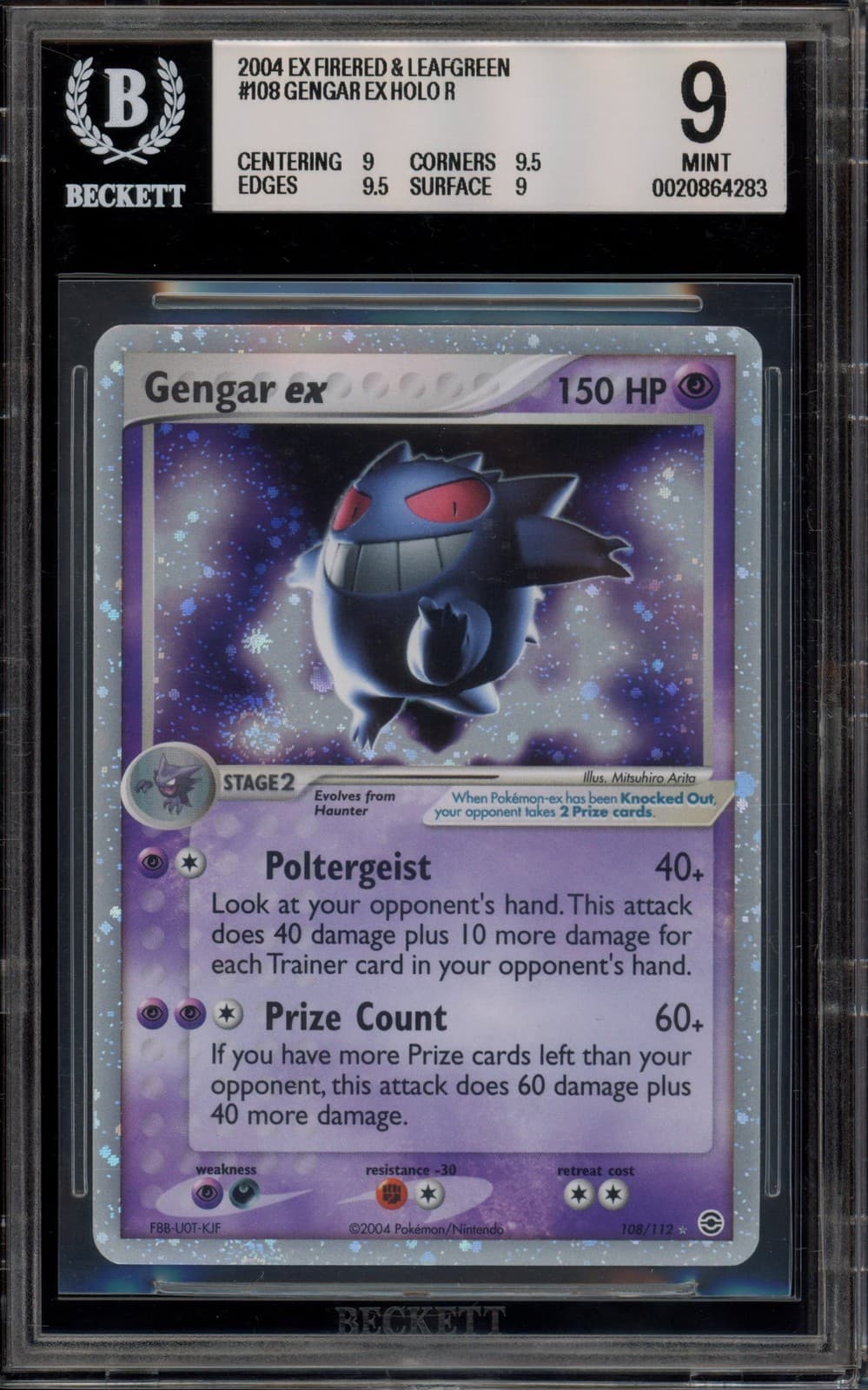Pokemon Gengar ex EX Fire Red & Leaf Green Holo 108 BGS 9 Mint