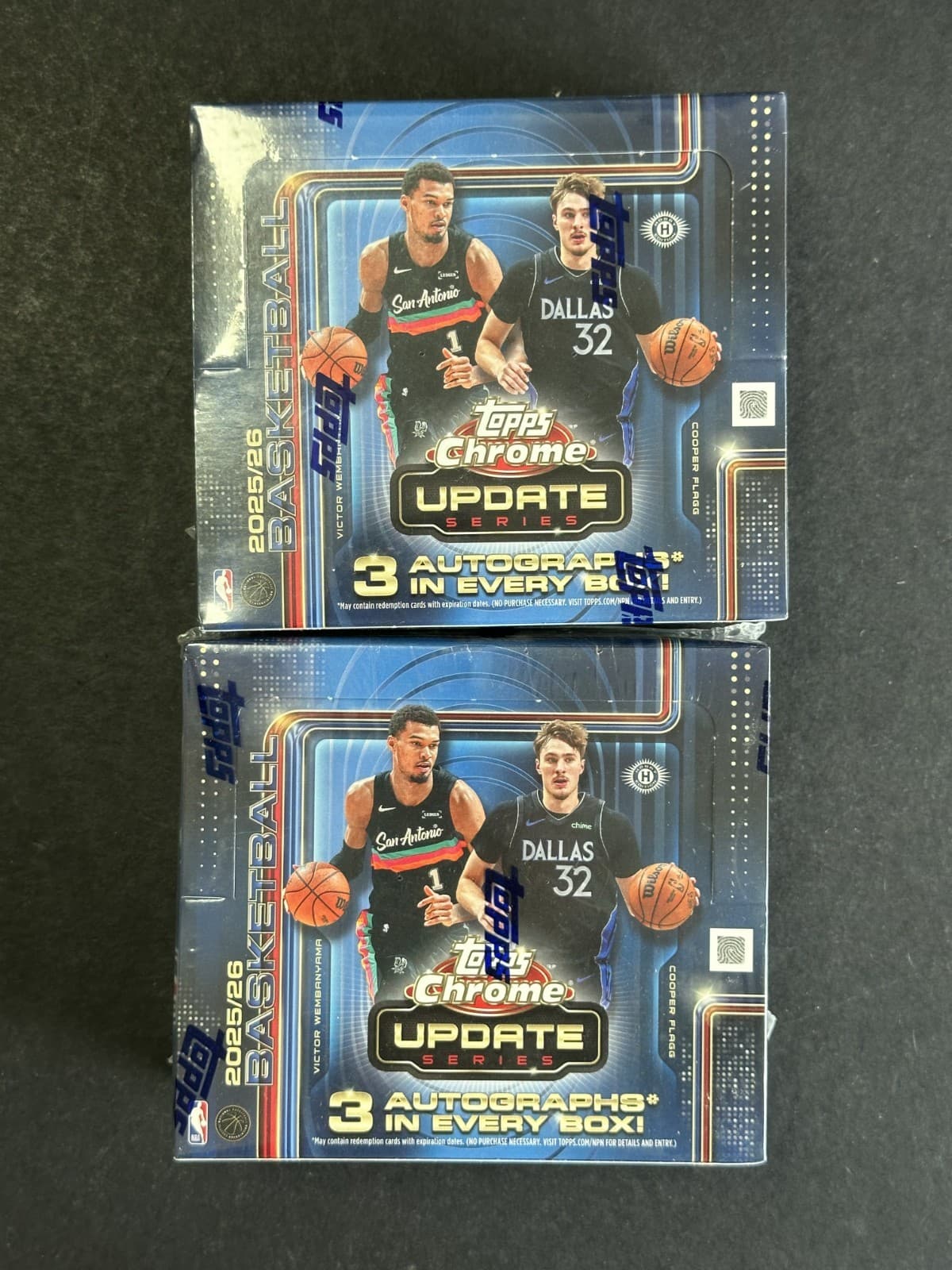 LOT (2) 2025-26 Topps Chrome Update Series Basketball Hobby Jumbo Boxes Sealed