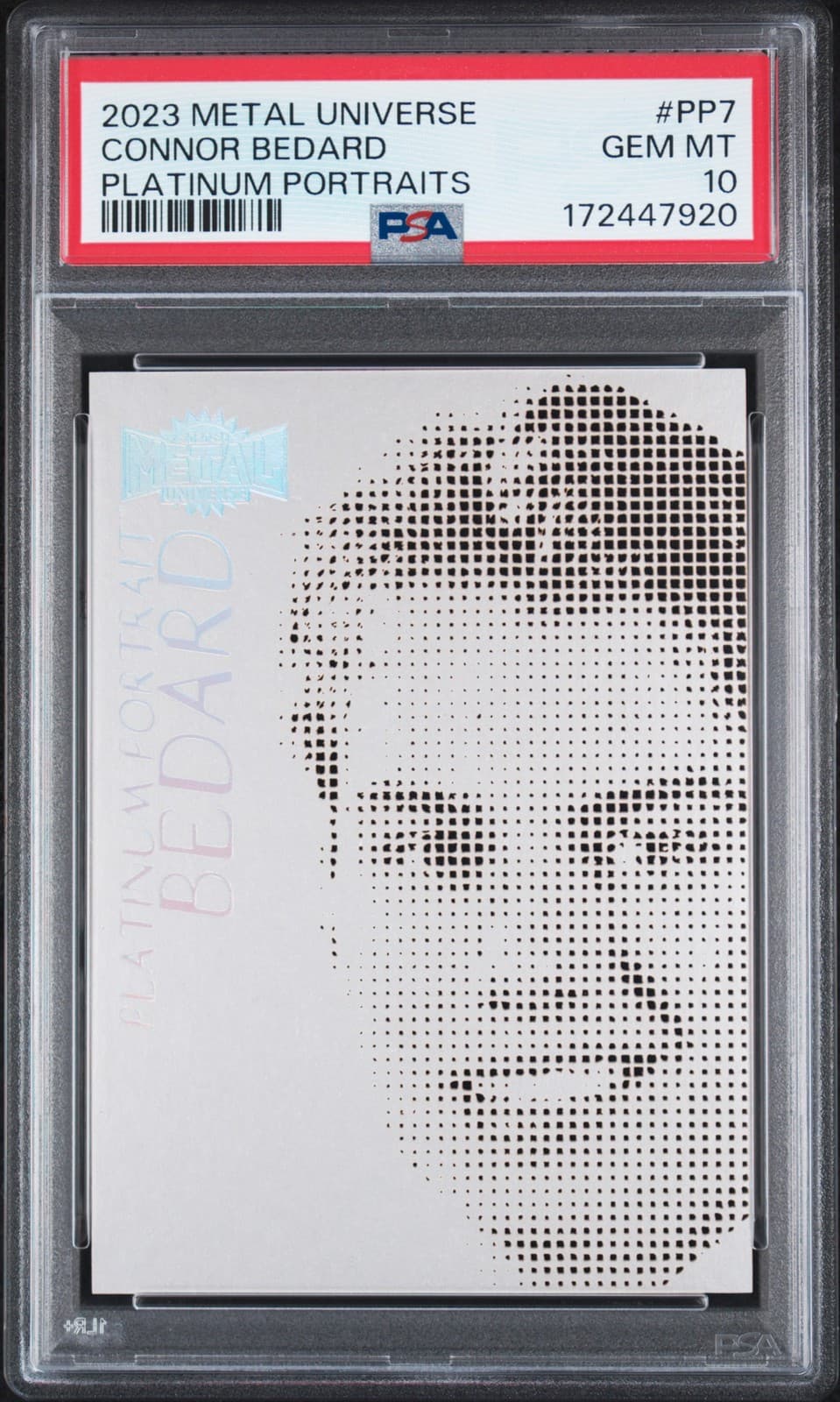 2023 Ud Metal Universe Platinum Portraits #Pp7 Connor Bedard Rookie Rc Psa 10