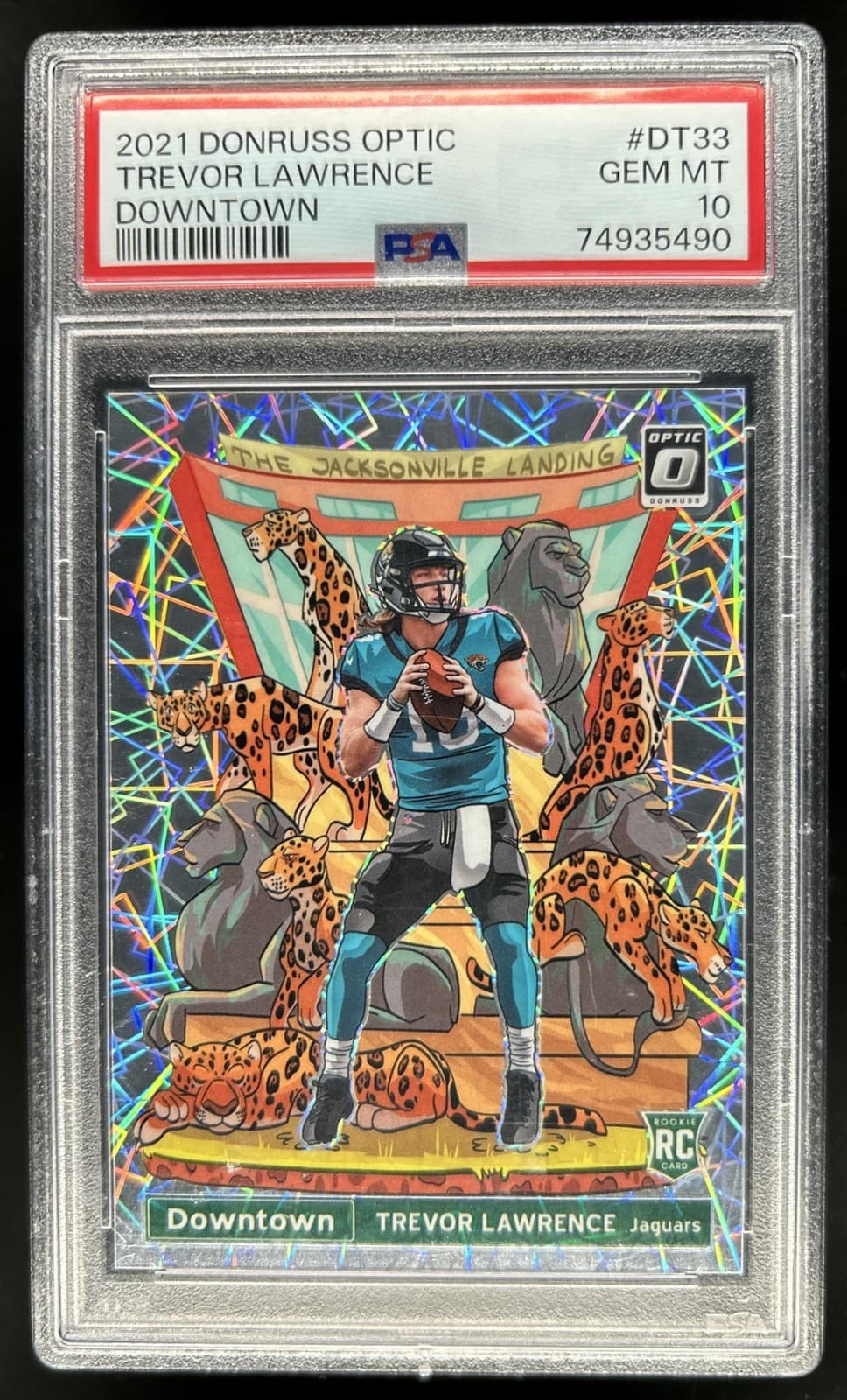 2021 Panini Donruss Optic Trevor Lawrence Downtown! SSP RC #DT-33 Jaguars PSA 10