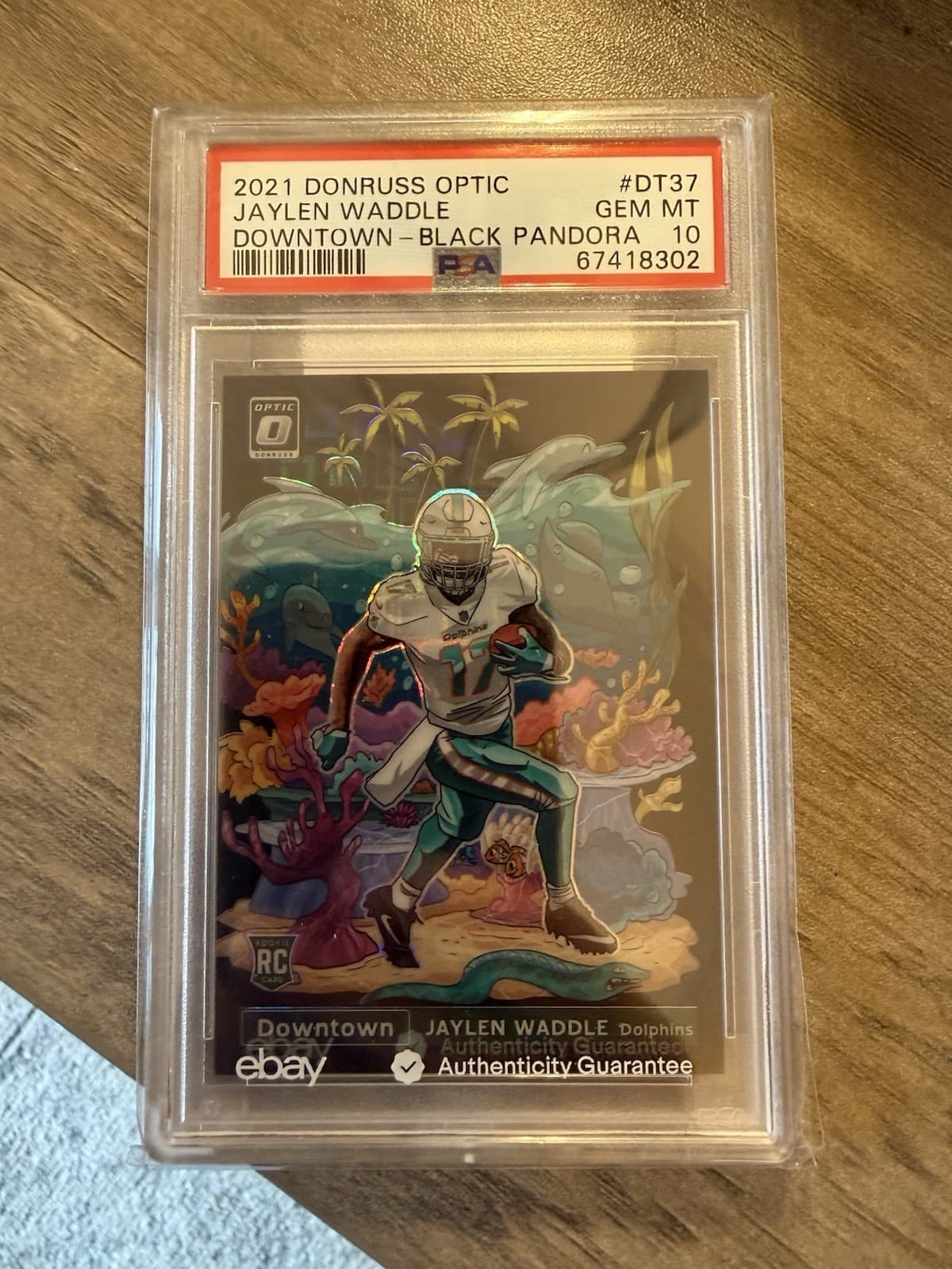2021 PANINI DONRUSS OPTIC DOWNTOWN JAYLEN WADDLE #DT37 BLACK PANDORA PSA 10