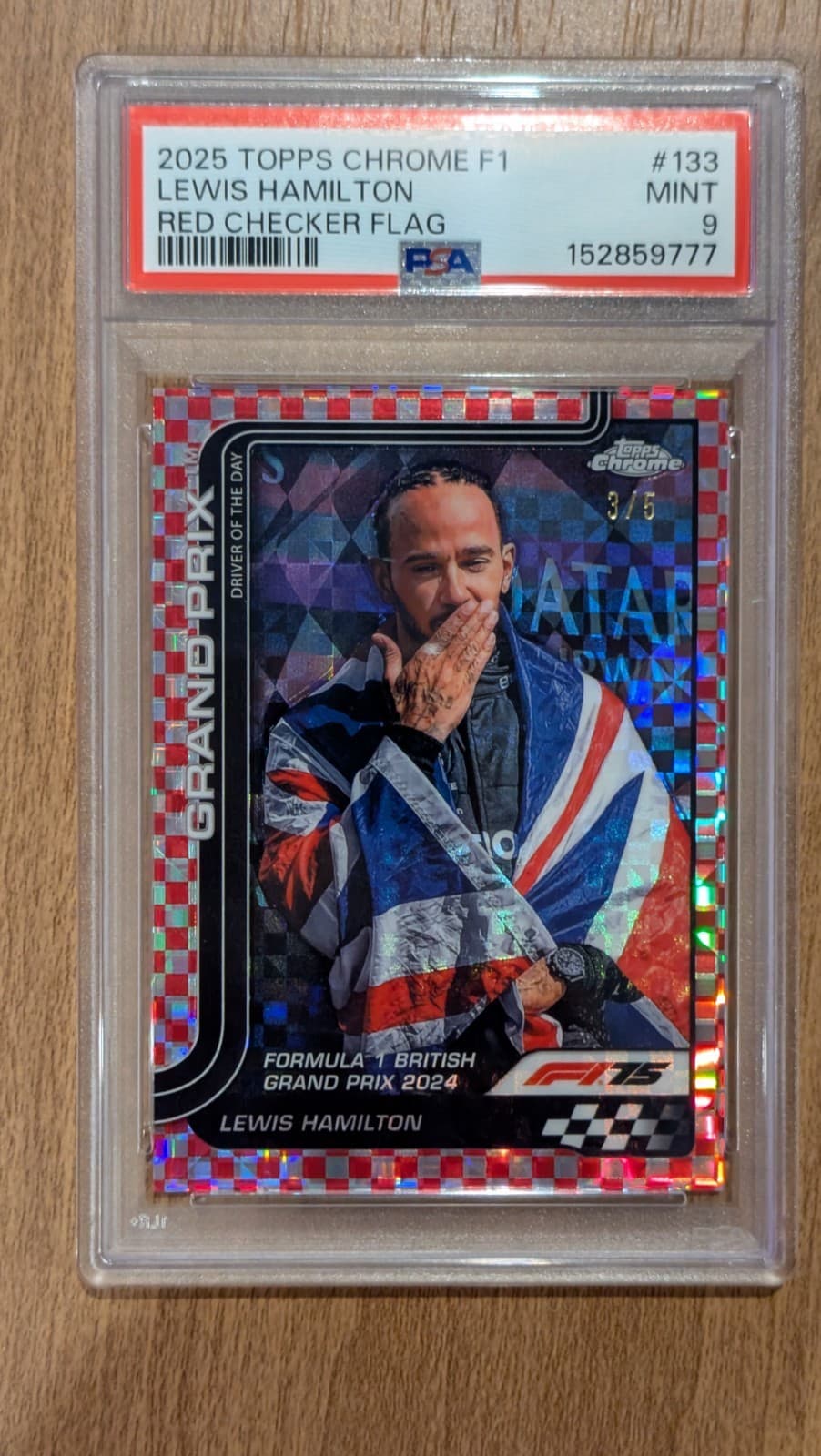 2025 Topps Chrome F1 Lewis Hamilton #133 Red Checker 3/5 PSA 9