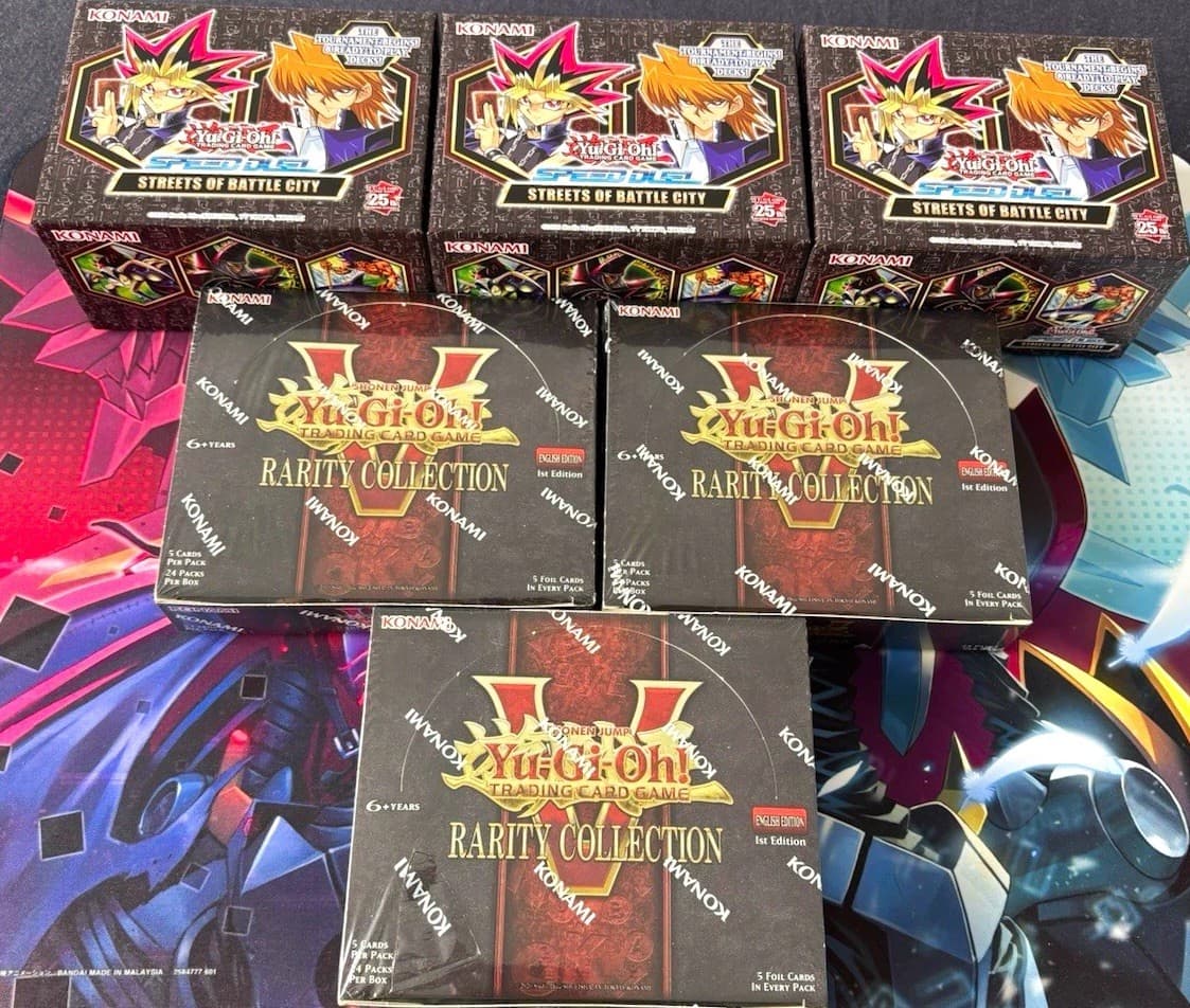 Yu-Gi-Oh! TCG Sealed Bundle With Rarity Collection 5 and Streets of Battle City