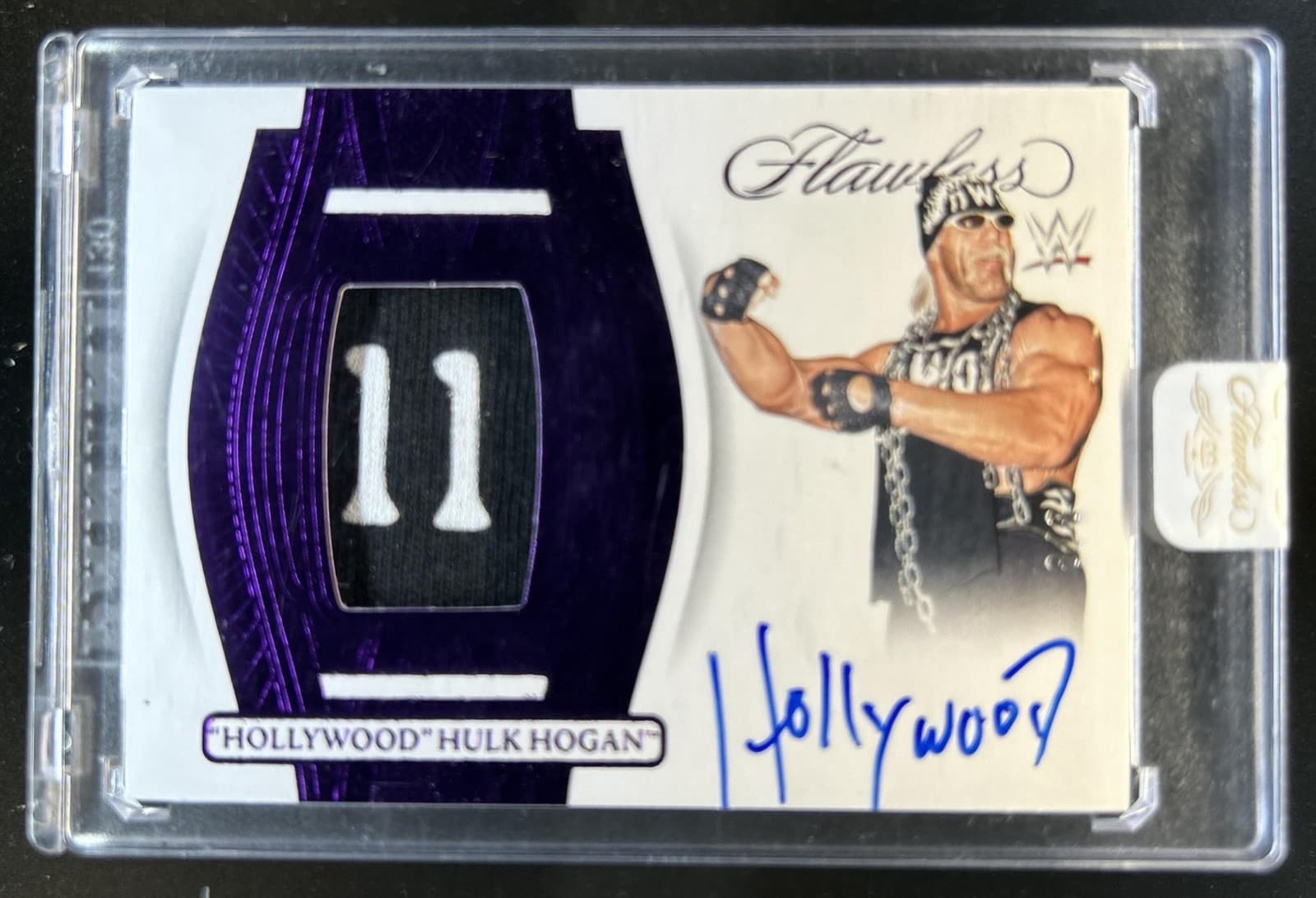 2024 Panini Flawless WWE "Hollywood" Hulk Hogan Patch Auto Amethyst #/8