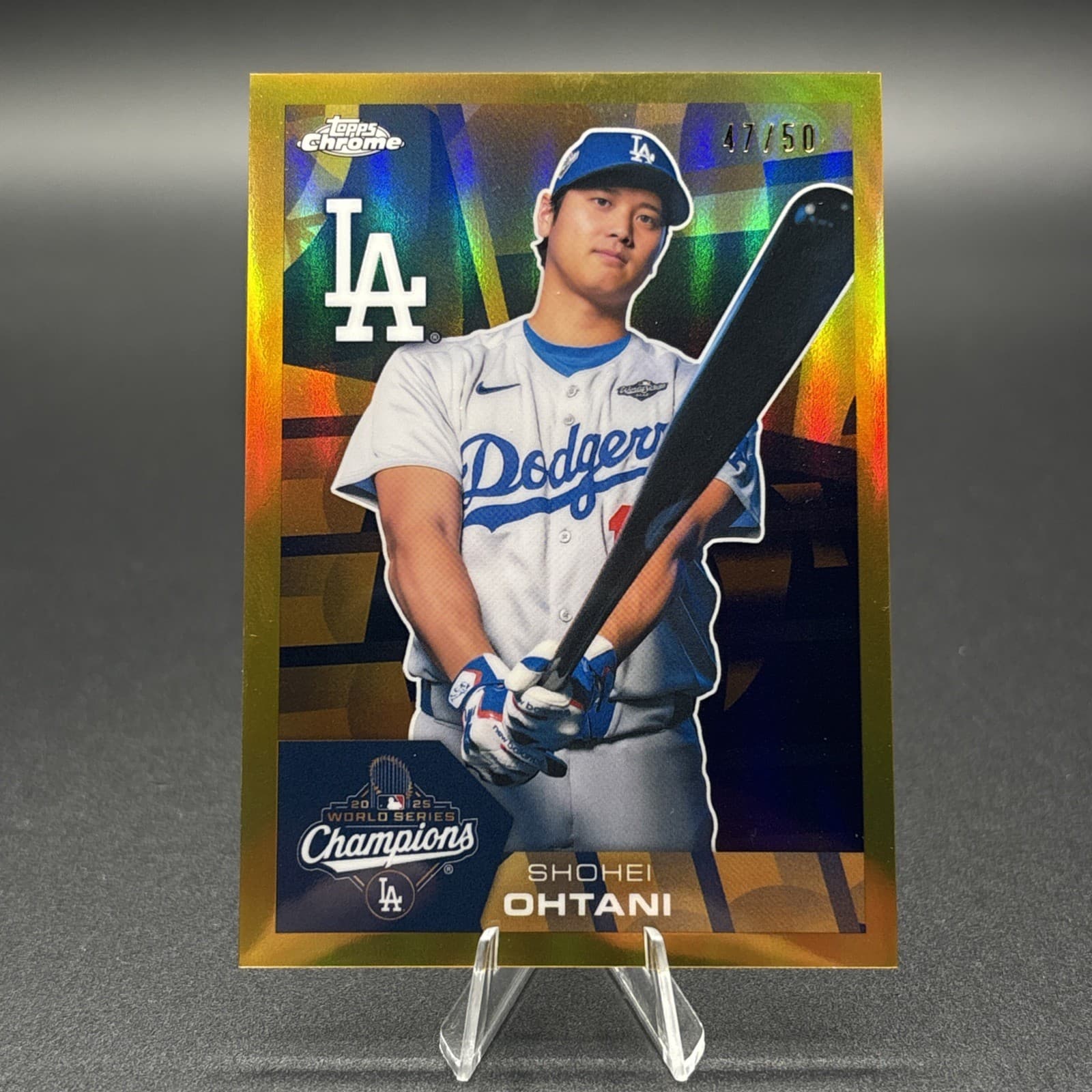 SHOHEI OHTANI 2026 Topps Chrome World Series Champions Gold Refractor SSP /50