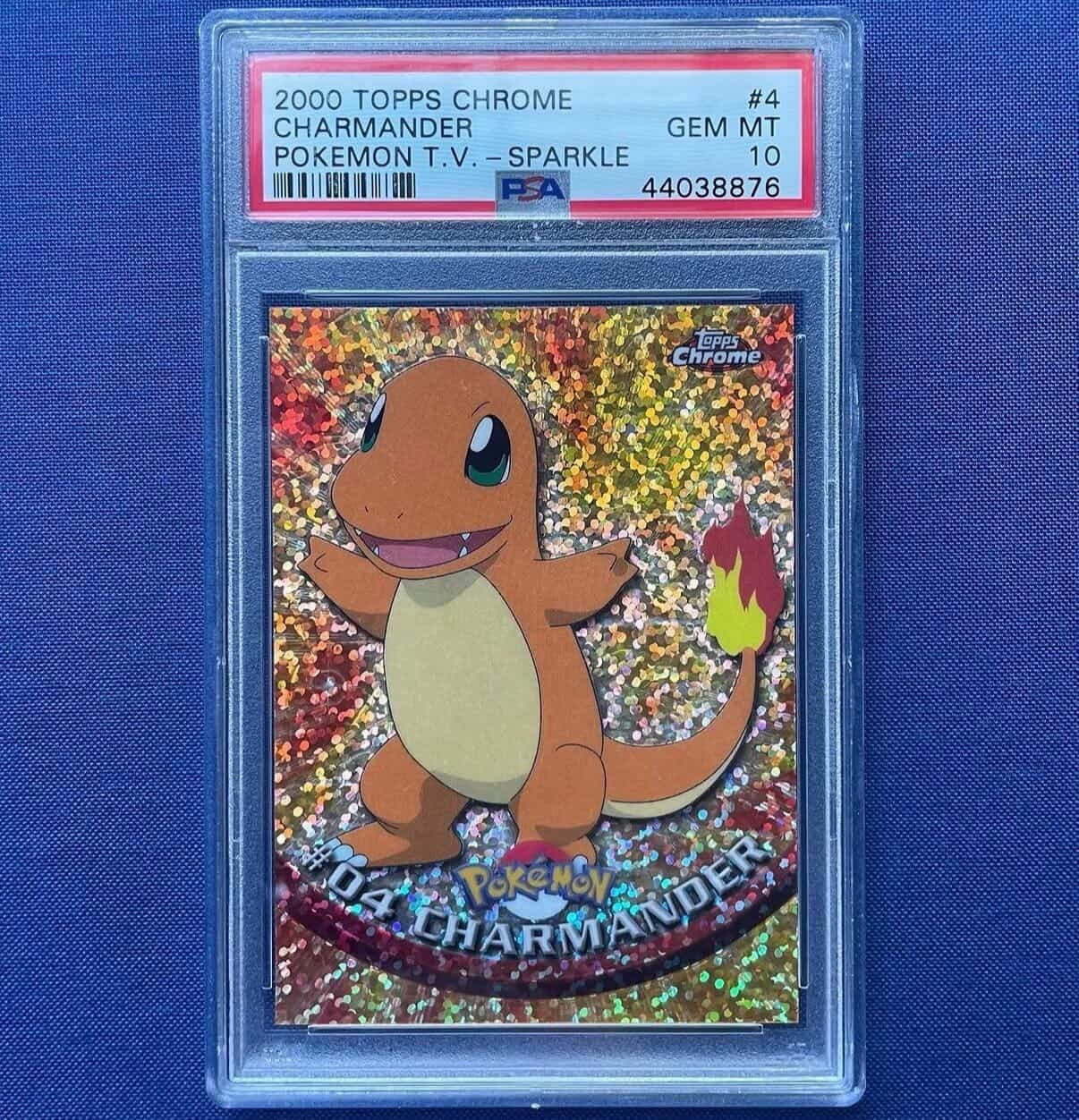 2000 TOPPS CHROME POKEMON T.V. SPARKLE #4 CHARMANDER PSA 10