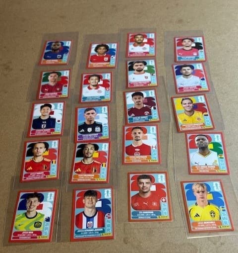 Lot of (20) 2026 Panini World Cup Stickers RED borders