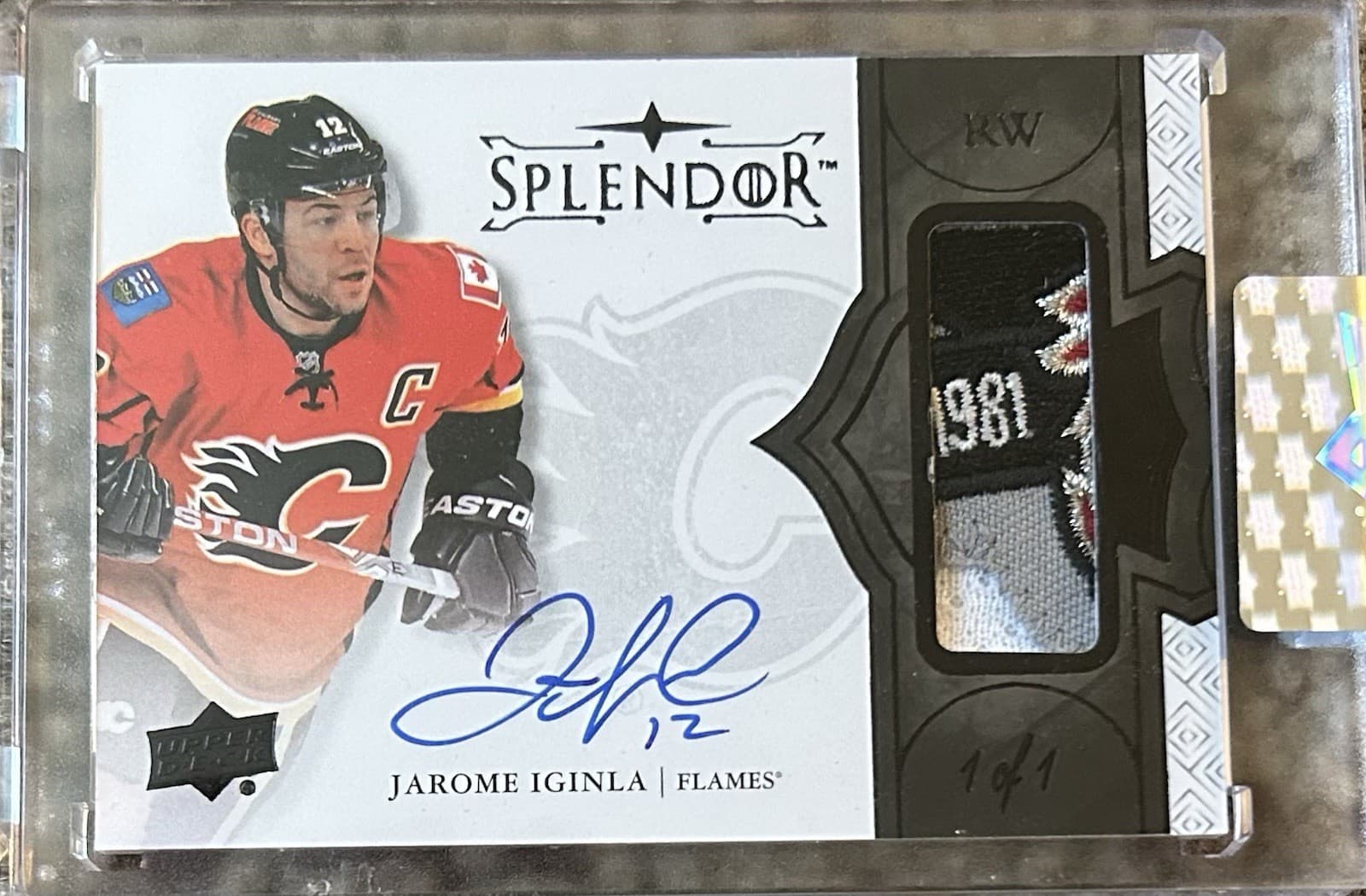 Jarome Iginla Upper Deck Splendor 1/1 