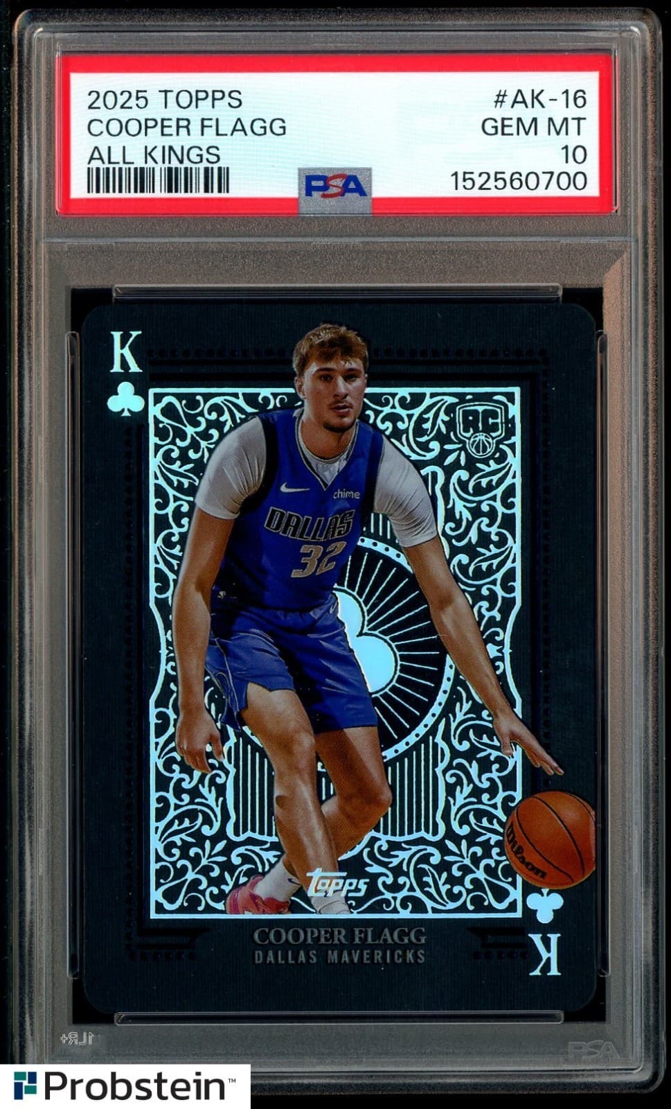 2025 Topps All-Kings #AK-16 Cooper Flagg Mavericks RC Rookie SSP CASE HIT PSA 10