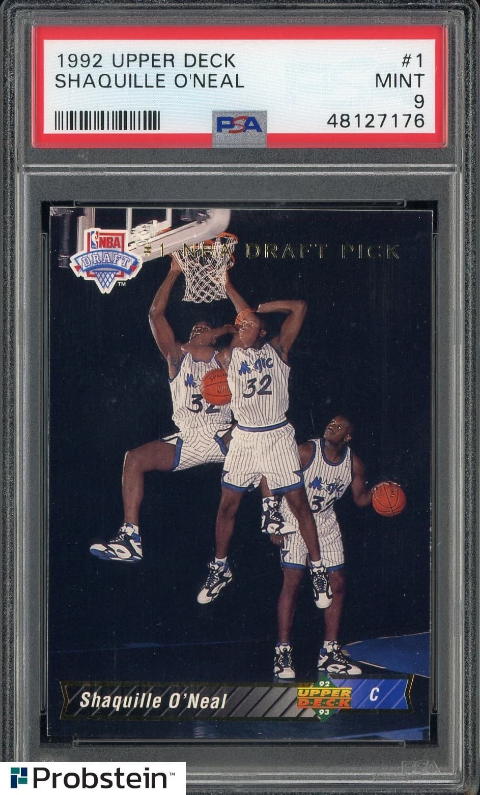 1992 Upper Deck #1 Shaquille O'Neal Magic RC Rookie HOF PSA 9 MINT