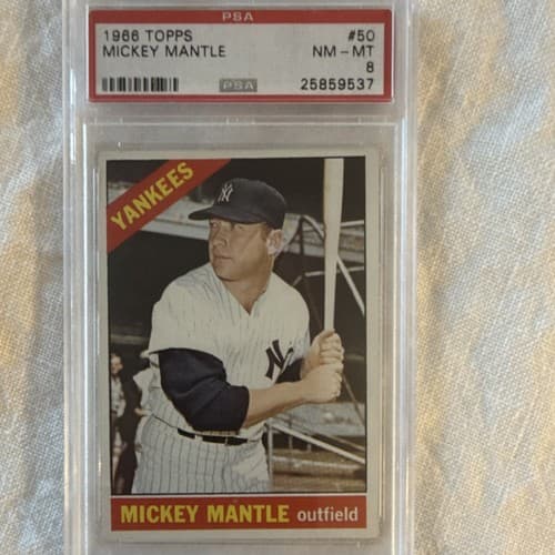 Topps 1966 Mickey Mantle #50 PSA 8 New York Yankees Baseball Card