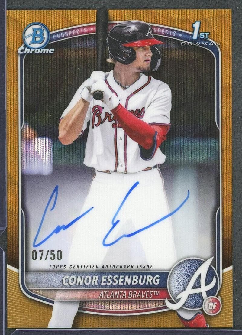 2025 Bowman Draft Conor Essenburg 1st Bowman Gold Wave Refractor Auto /50
