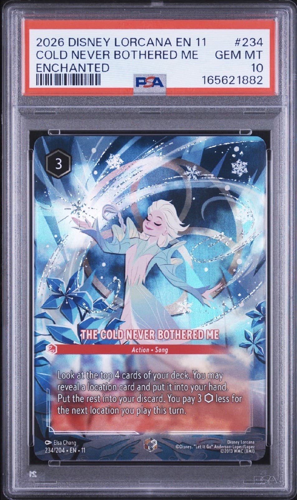 2026 Disney Lorcana En 11-Winterspell #234 the Cold Never Bothered Me Psa 10