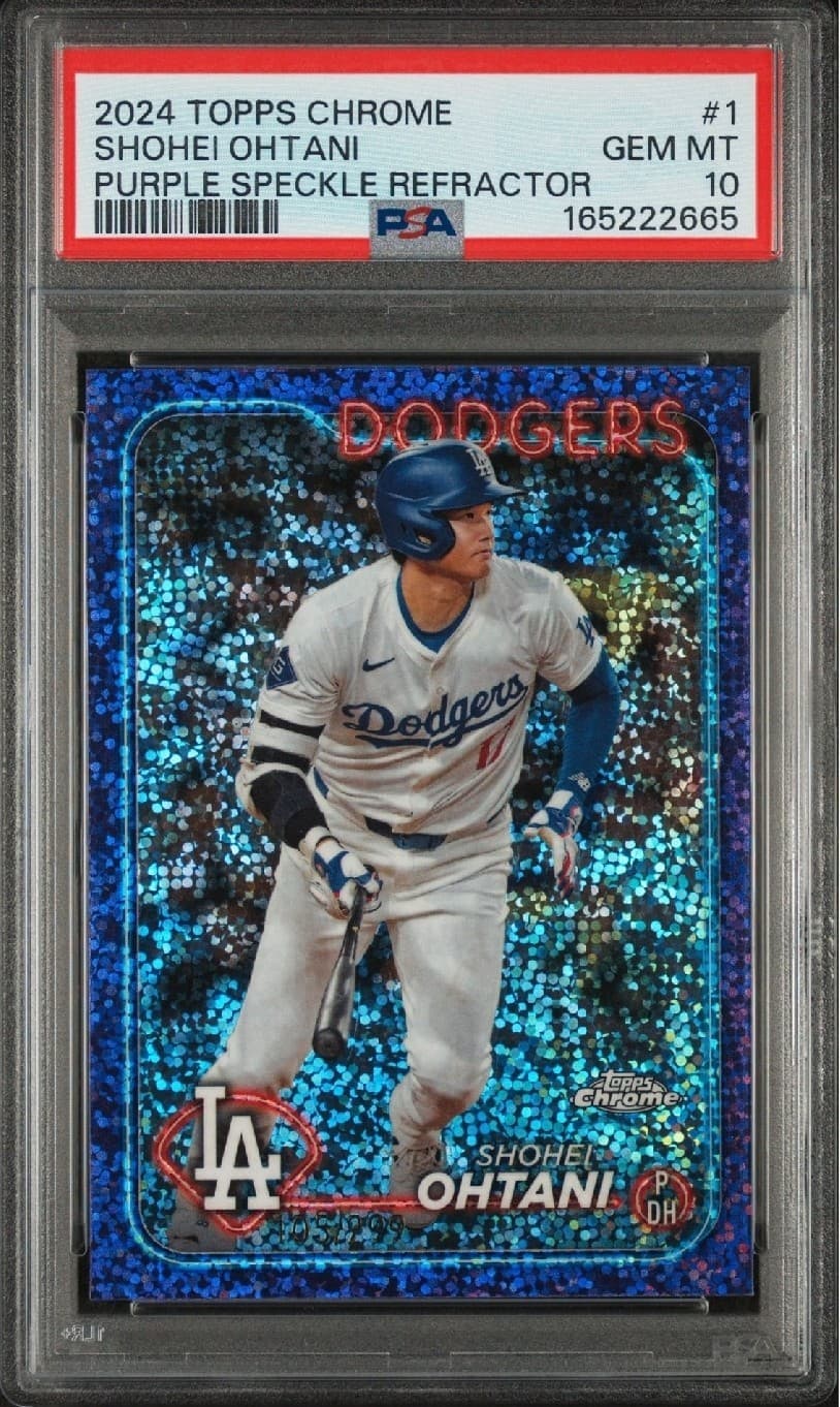 2024 Topps Chrome #1 Shohei Ohtani Purple Speckle Refractor /299 - Psa 10 Gem 🔥