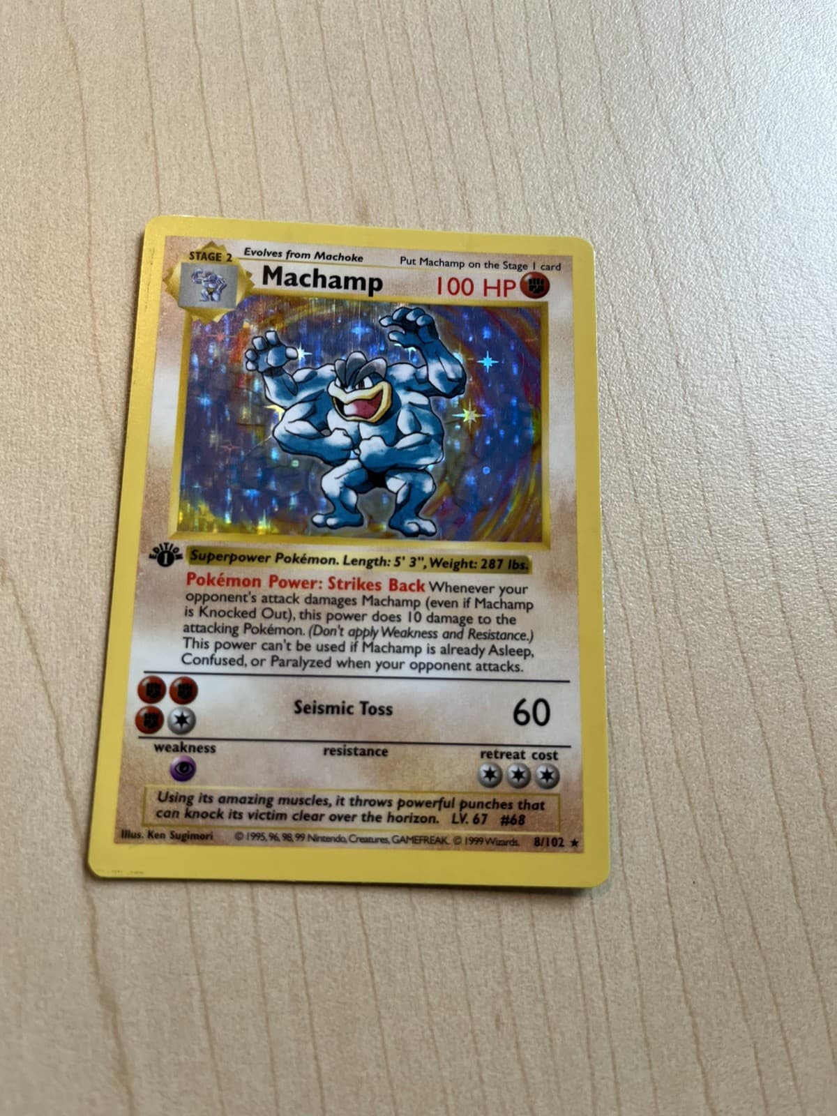 1st Edition Machamp Pokemon Card - 008/102 Deck Exclusives Holo