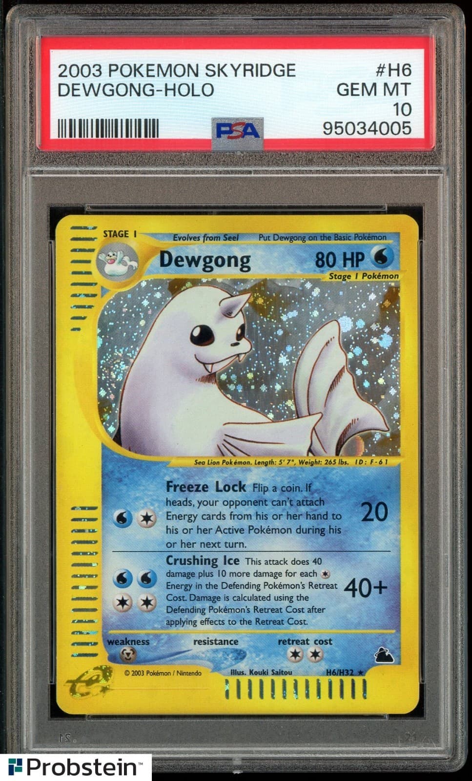 2003 Pokemon Skyridge #H6 Dewgong-Holo Psa 10 Gem Mint