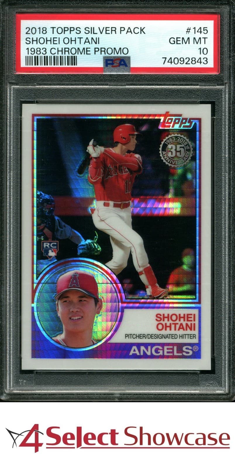 2018 Topps Silver Pack 1983 Chrome Promo #145 Shohei Ohtani Rc 4sc Elite Psa 10