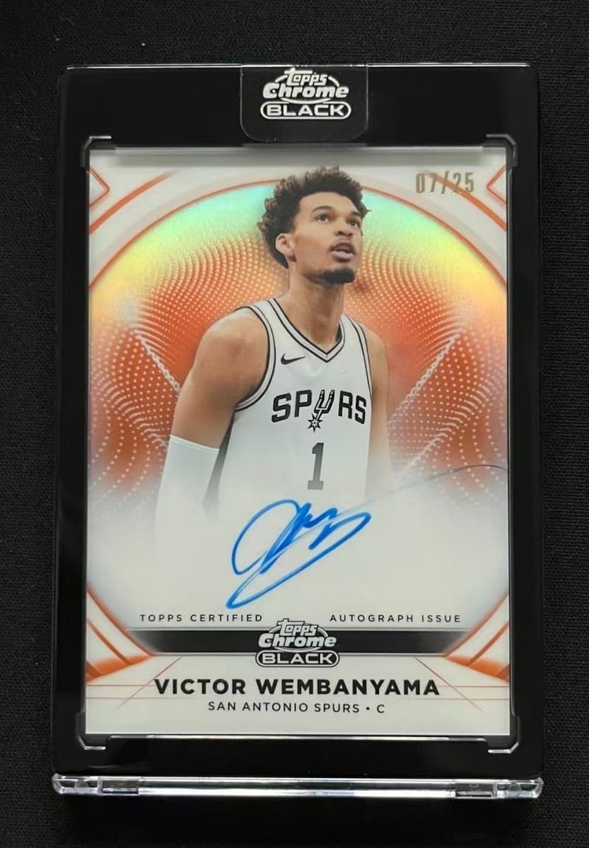 2025-26 Topps Chrome Black Victor Wembanyama #IA-VW Orange Ivory Auto Spurs /25