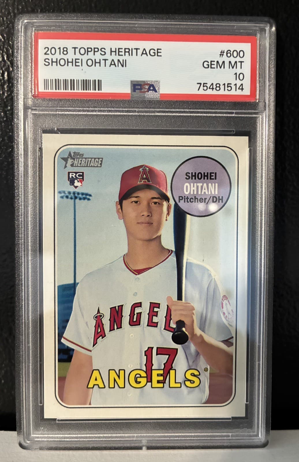 2018 TOPPS HERITAGE #600 SHOHEI OHTANI ROOKIE RC PSA 10