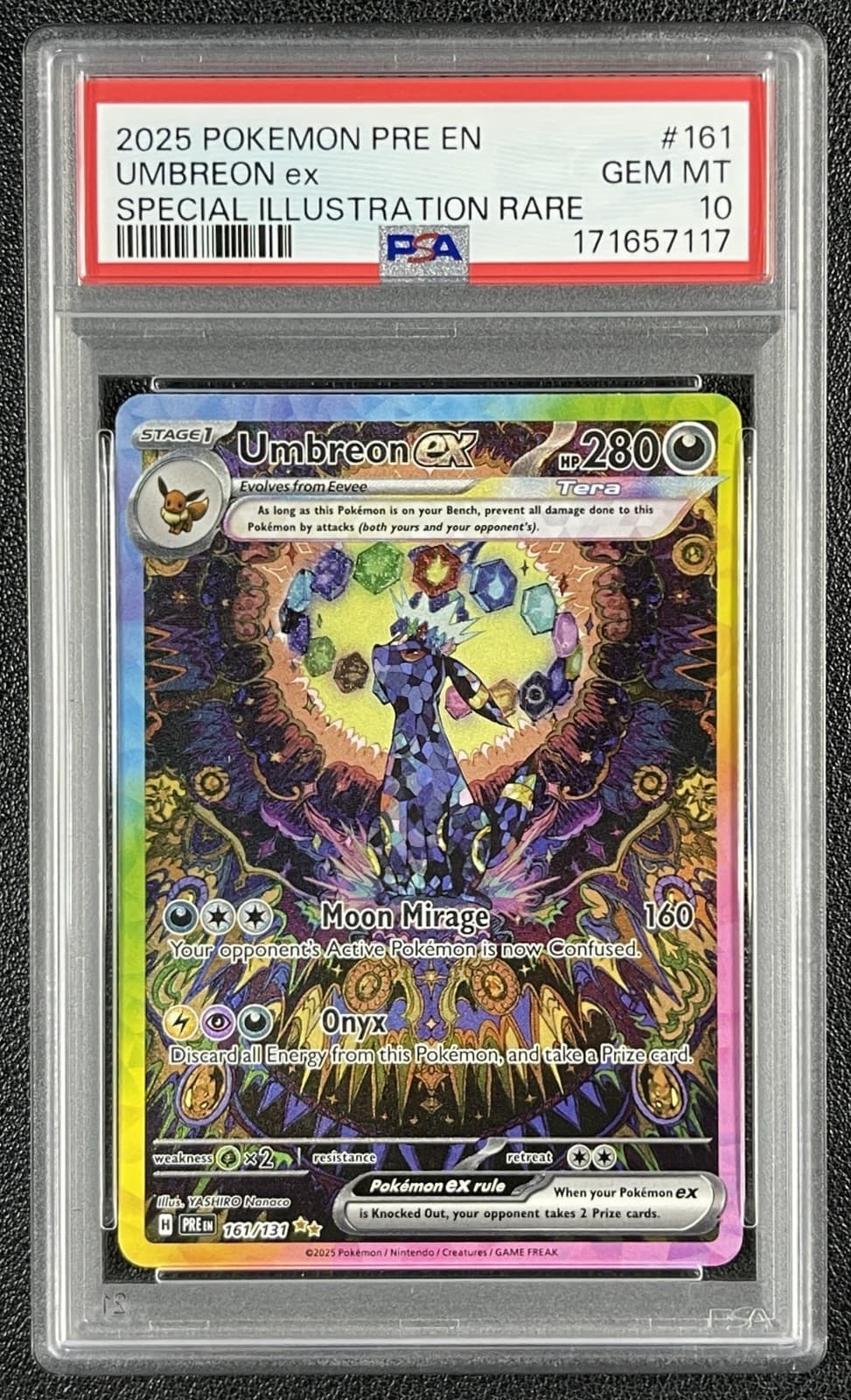Umbreon Ex Psa 10 2025 Pokemon Pre En #161/131 Special Illustration Rare Sir 117