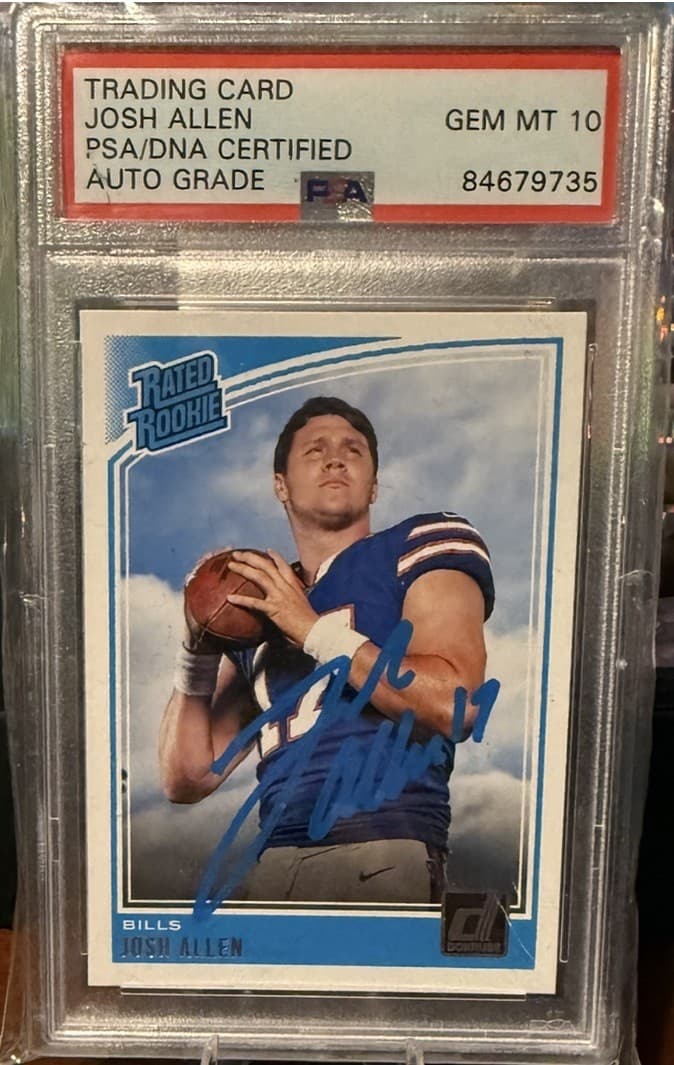 2018 Panini Donruss Josh Allen RC MINT Auto PSA 10 PSA/DNA #304🔥Buffalo Bills