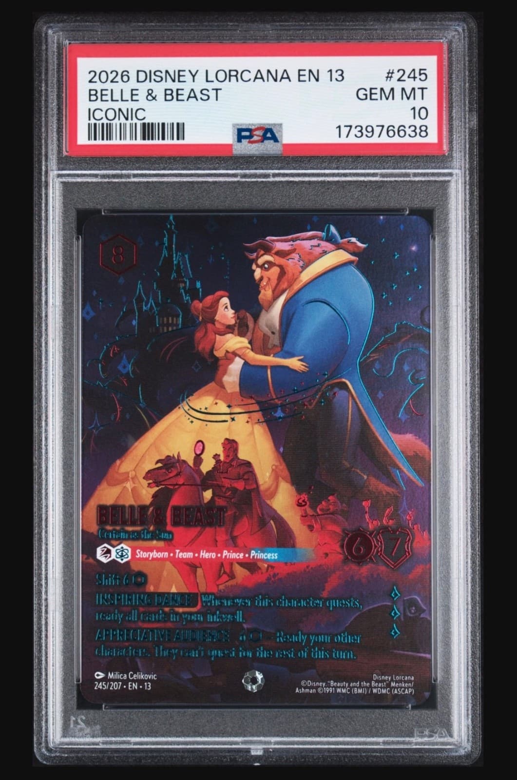 Disney Lorcana Belle & Beast Certain as the Sun Iconic 245/207 PSA 10 Gem Mint