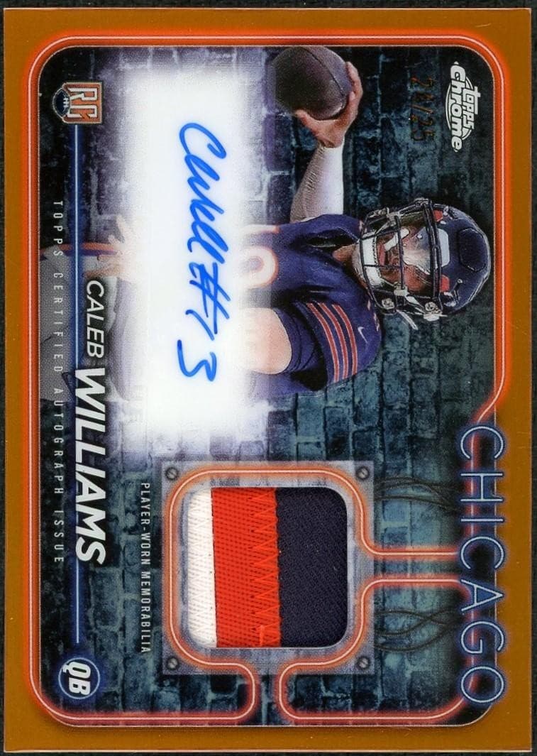 2024 Topps Chrome Caleb Williams Rookie Patch Auto Orange /25 #CPA-CW