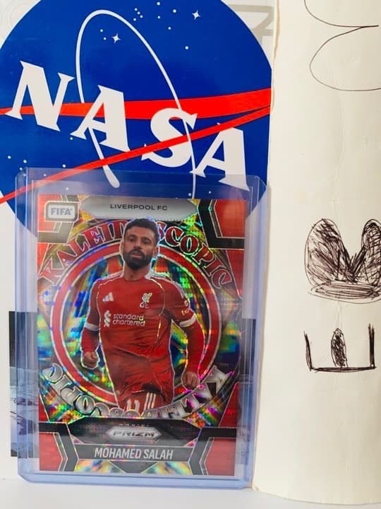Panini 2025-26 Prizm FIFA Soccer Kaleidoscopic Mohamed Salah #9 Red Pulsar