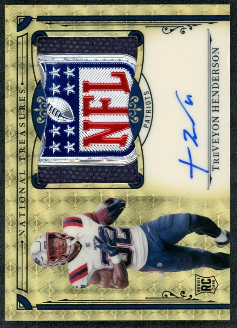 2025 National Treasures TreVeyon Henderson 1/1 Gold Vinyl NFL Shield Auto